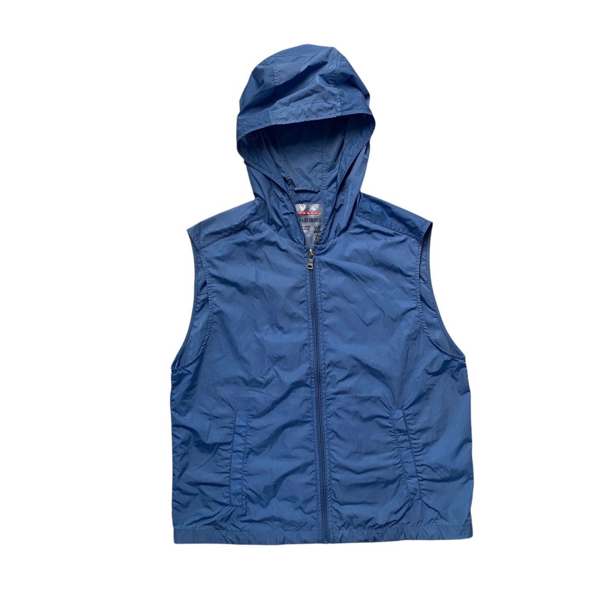 Prada Vintage Prada Nylon Vest Hoodie Size L / US 10 / IT 46 - 1 Thumbnail