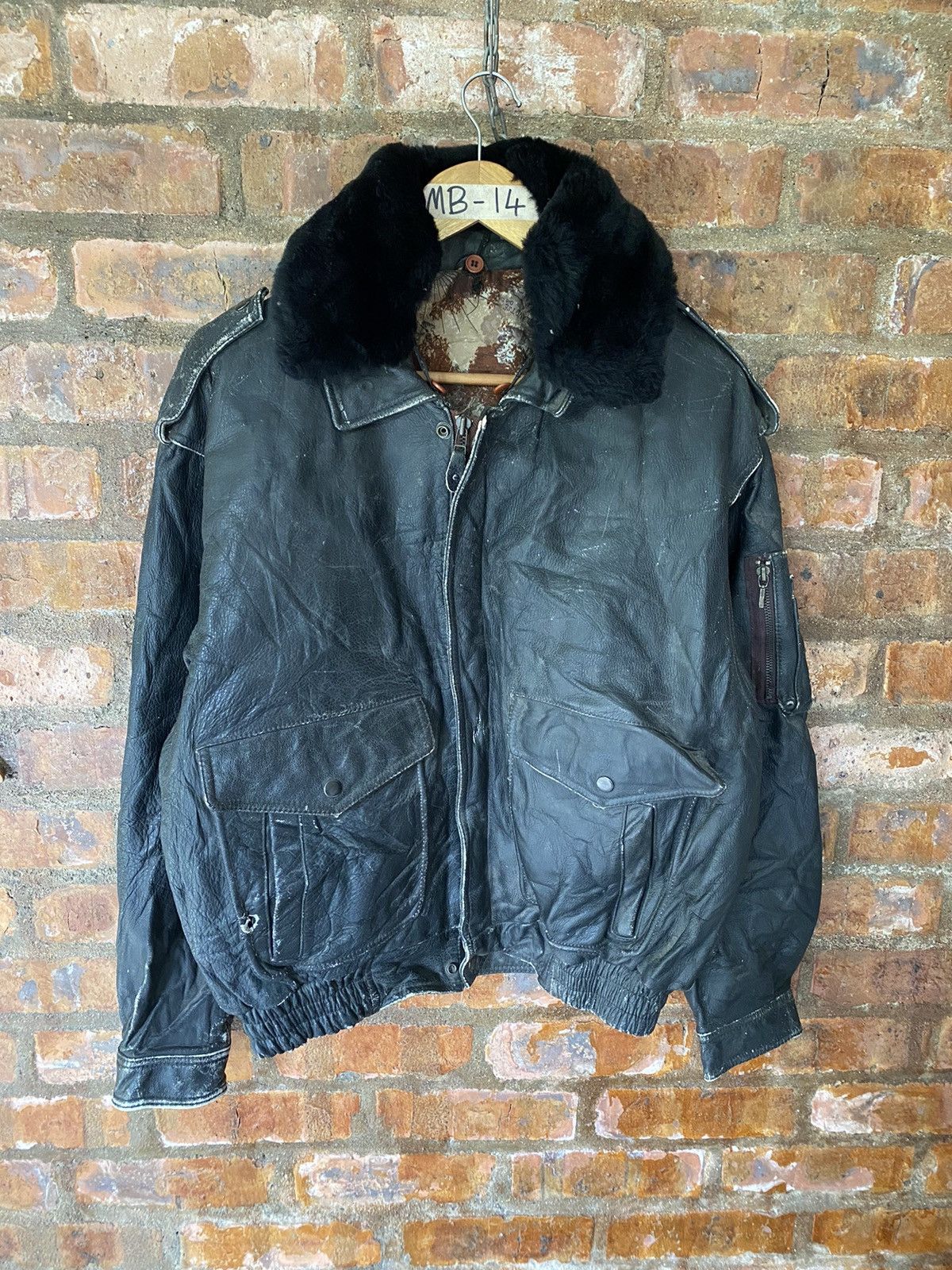Avirex 1980s Tokyo Fur SACK TIME Avirex leather Jacket Size US L / EU 52-54 / 3 - 8 Thumbnail