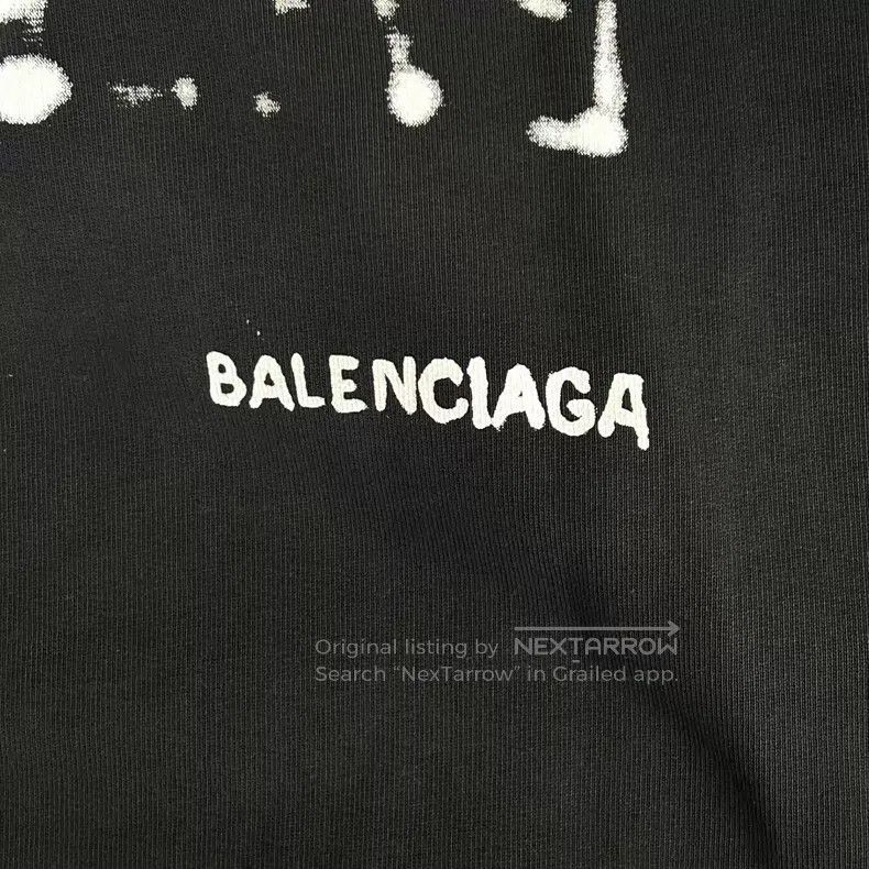 Balenciaga Balenciaga Logo Printed Black Hoodie Size US XS / EU 42 / 0 - 6 Thumbnail