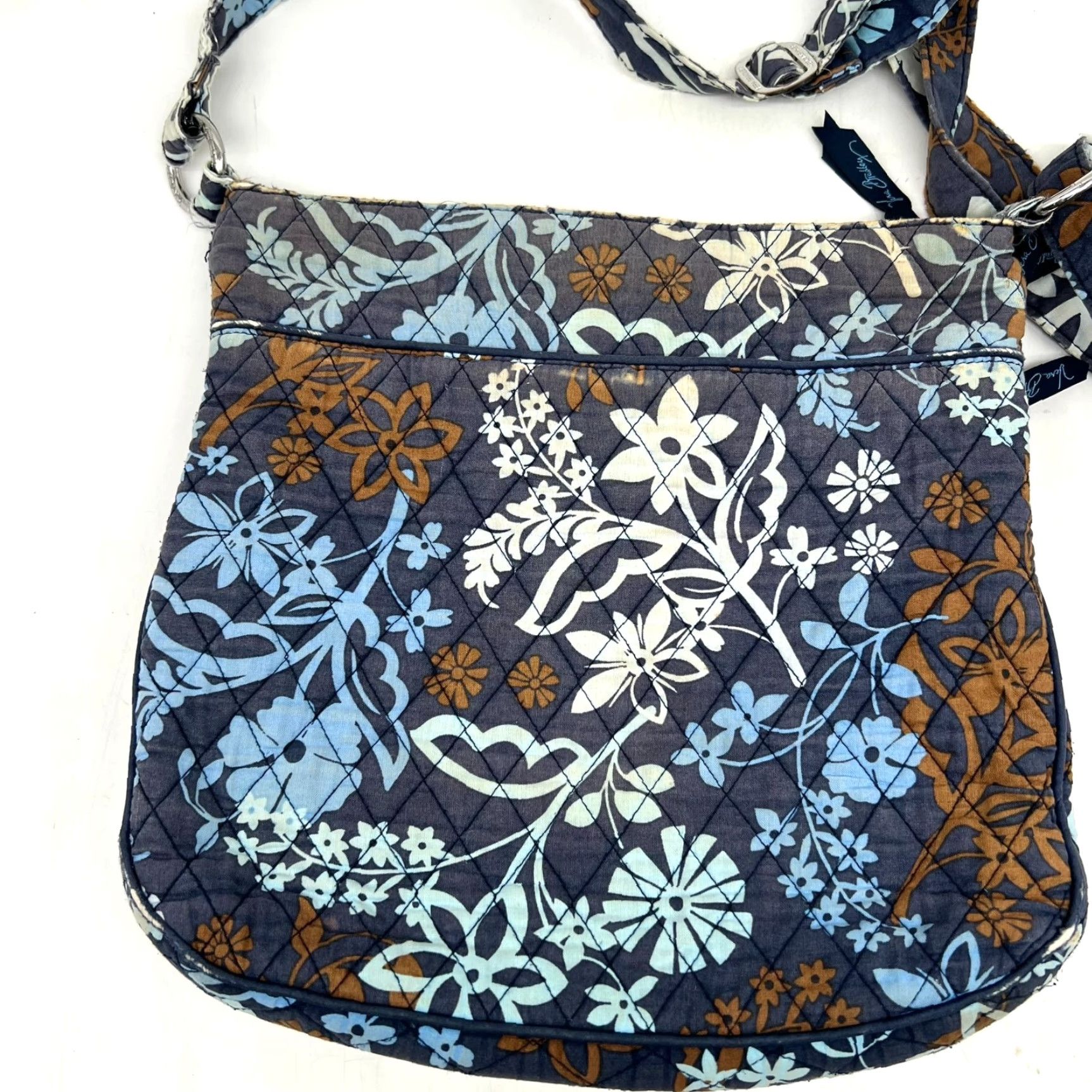 Vintage Vera Bradley Crossbody Quilted Purse Blue Floral 12X12 Medium Women Bag, Blue, All In One Crossbody Size ONE SIZE - 4 Thumbnail