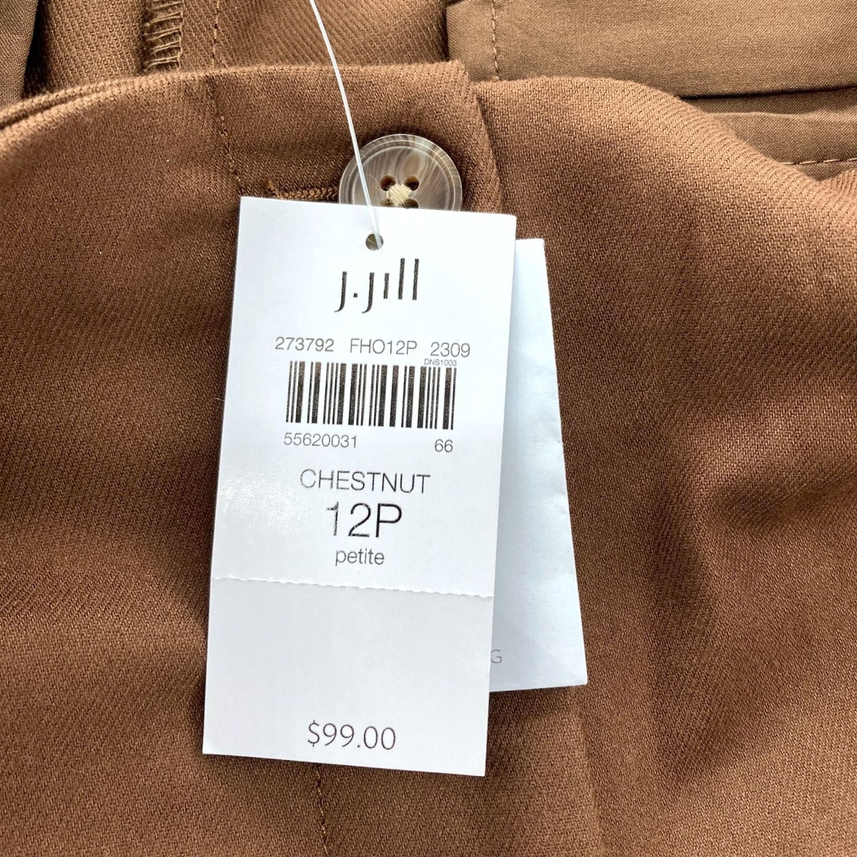 J. Jill J. Jill Wide Leg Pants Women's 12P Petite Chestnut Brown Stretch Pleated Preppy Pants Size 34" / US 12 / IT 48 - 5 Thumbnail