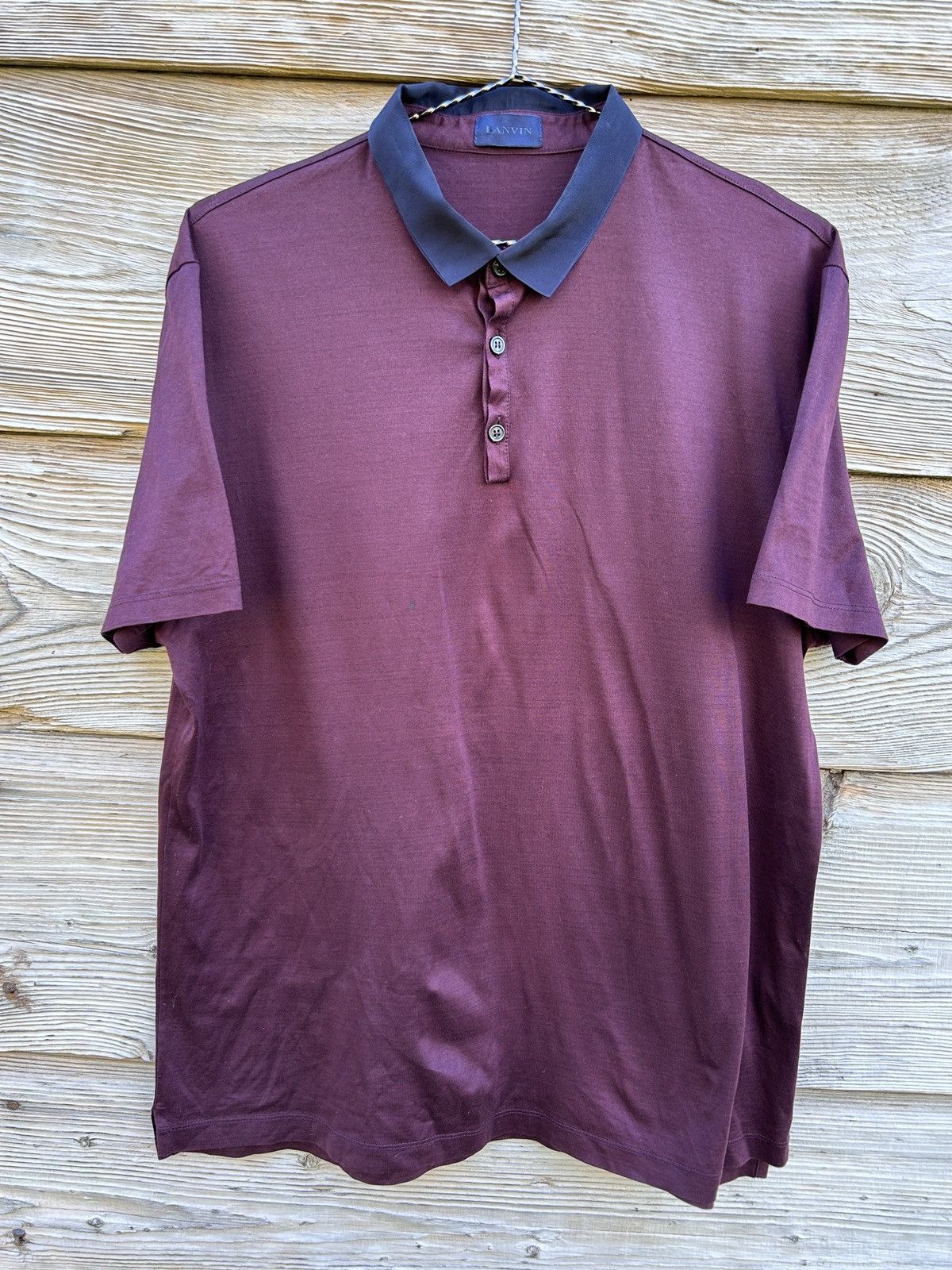 Lanvin Lanvin Lightweight Soft Cotton Polo Shirt In Bordo Size US L / EU 52-54 / 3 - 1 Thumbnail