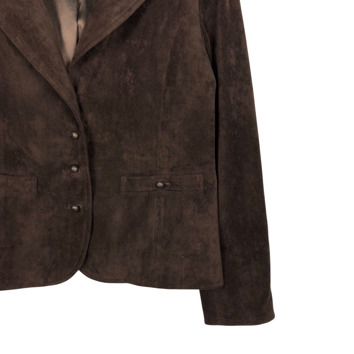 Japanese Brand × Longchamp 📌Cropped Suede Leather Jacket Longchamp Size US M / EU 48-50 / 2 - 6 Thumbnail