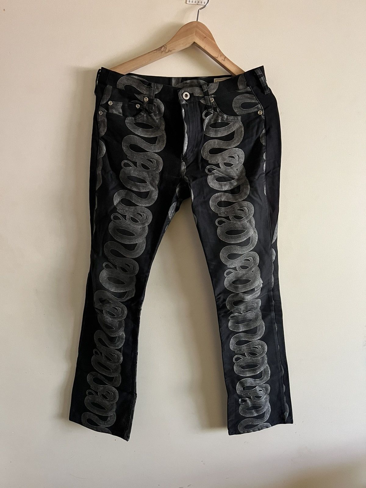 image of Hysteric Glamour Snake Denim in Black, Men's (Size 30)