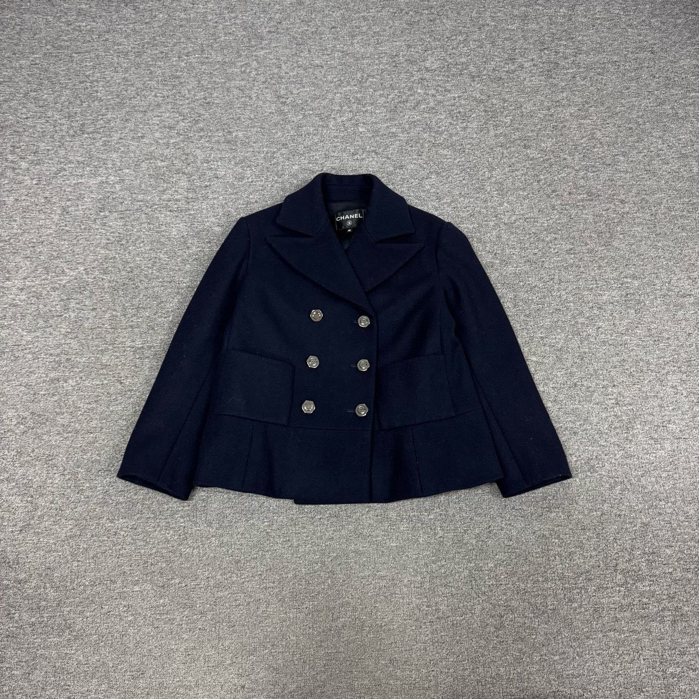Chanel Chanel Navy Double-Breasted Long-Sleeve Coat Size S / US 4 / IT 40 - 1 Thumbnail