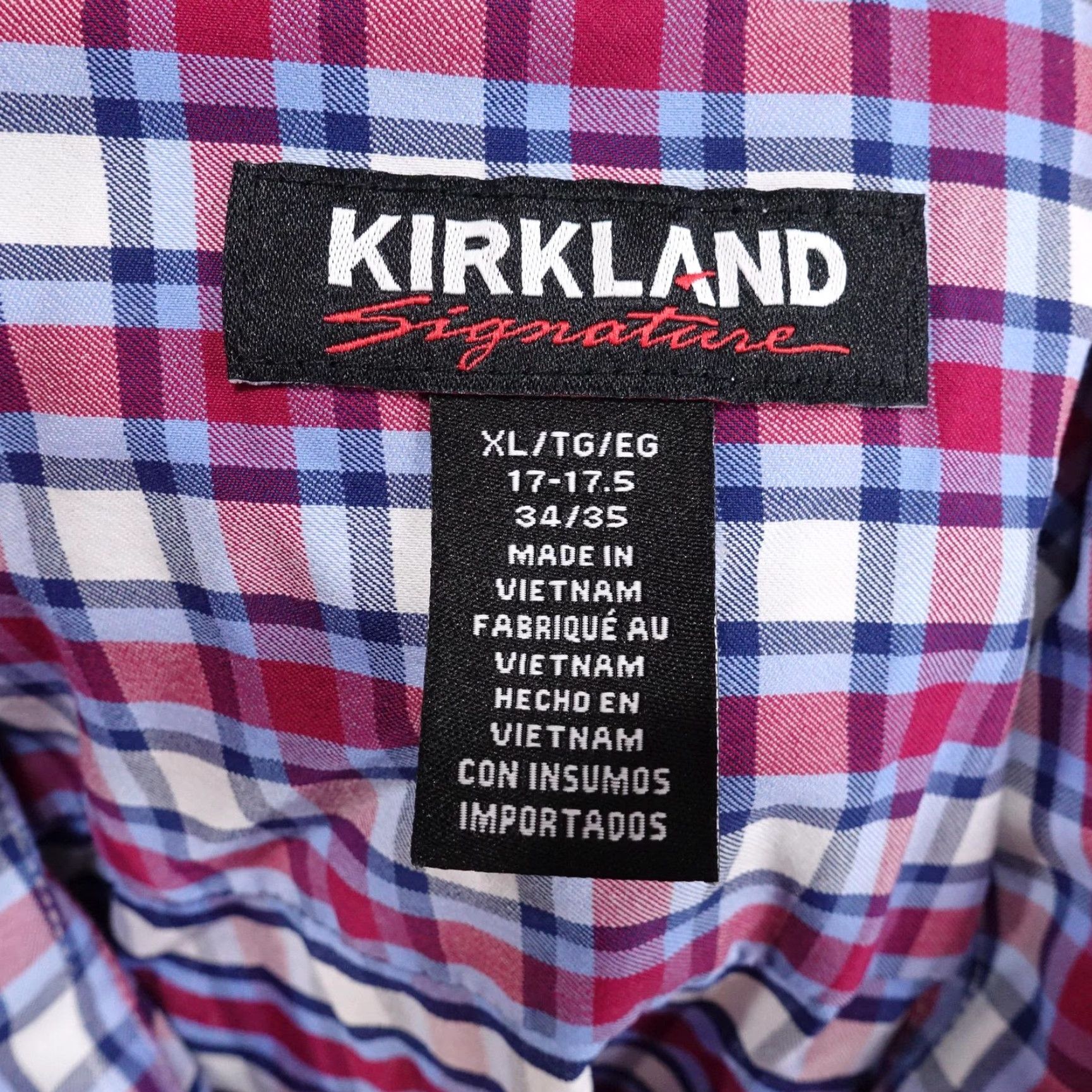 Vintage Kirkland Signature Shirt Mens XL Red Blue Plaid Performance Sport Stretch Shirt Size US XL / EU 56 / 4 - 6 Thumbnail