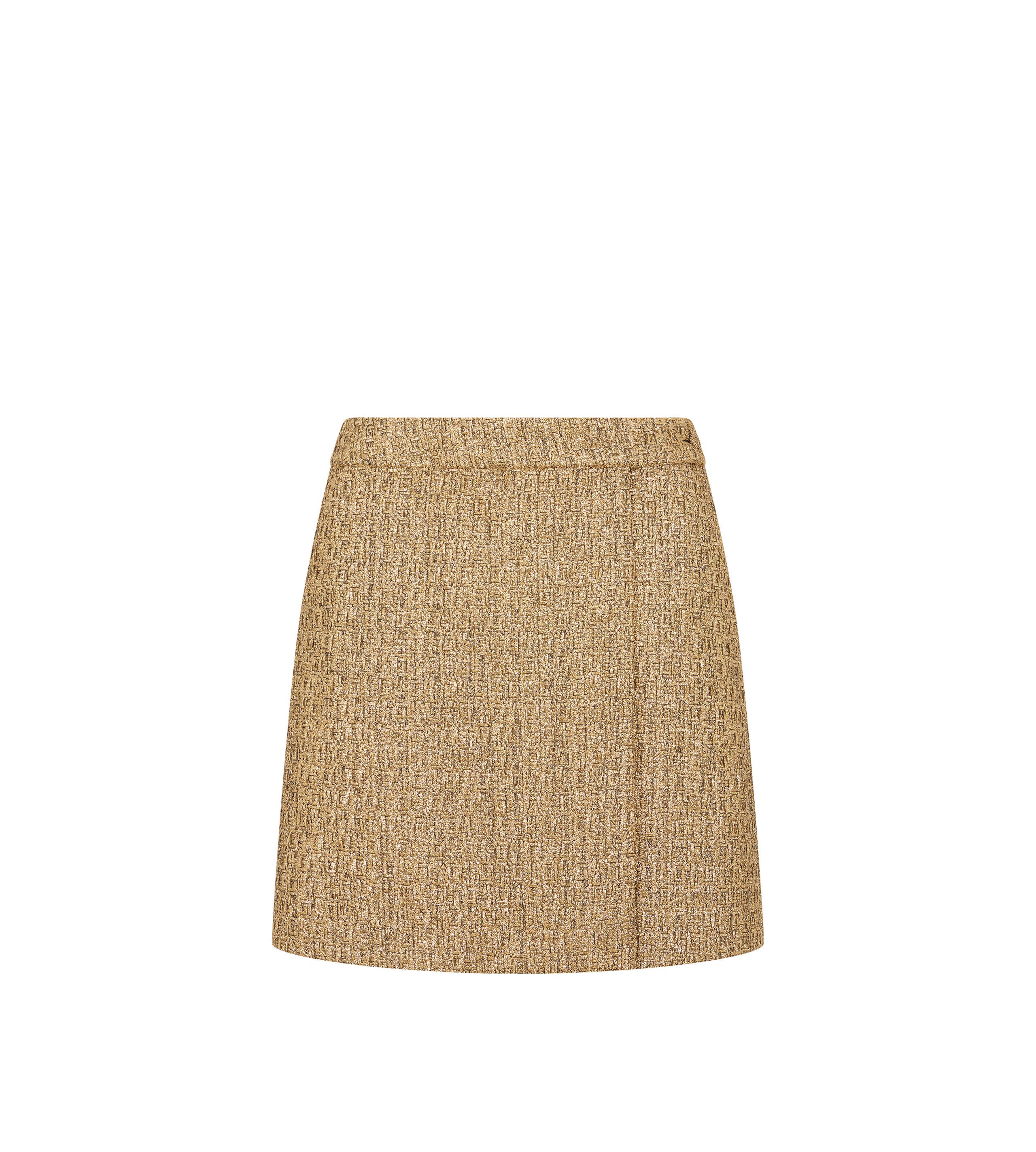 Tom Ford o1w1db10525 GC5726 Metallic Tweed Mini Skirt in Gold Size 25" / US 0 / IT 36 - 1 Thumbnail