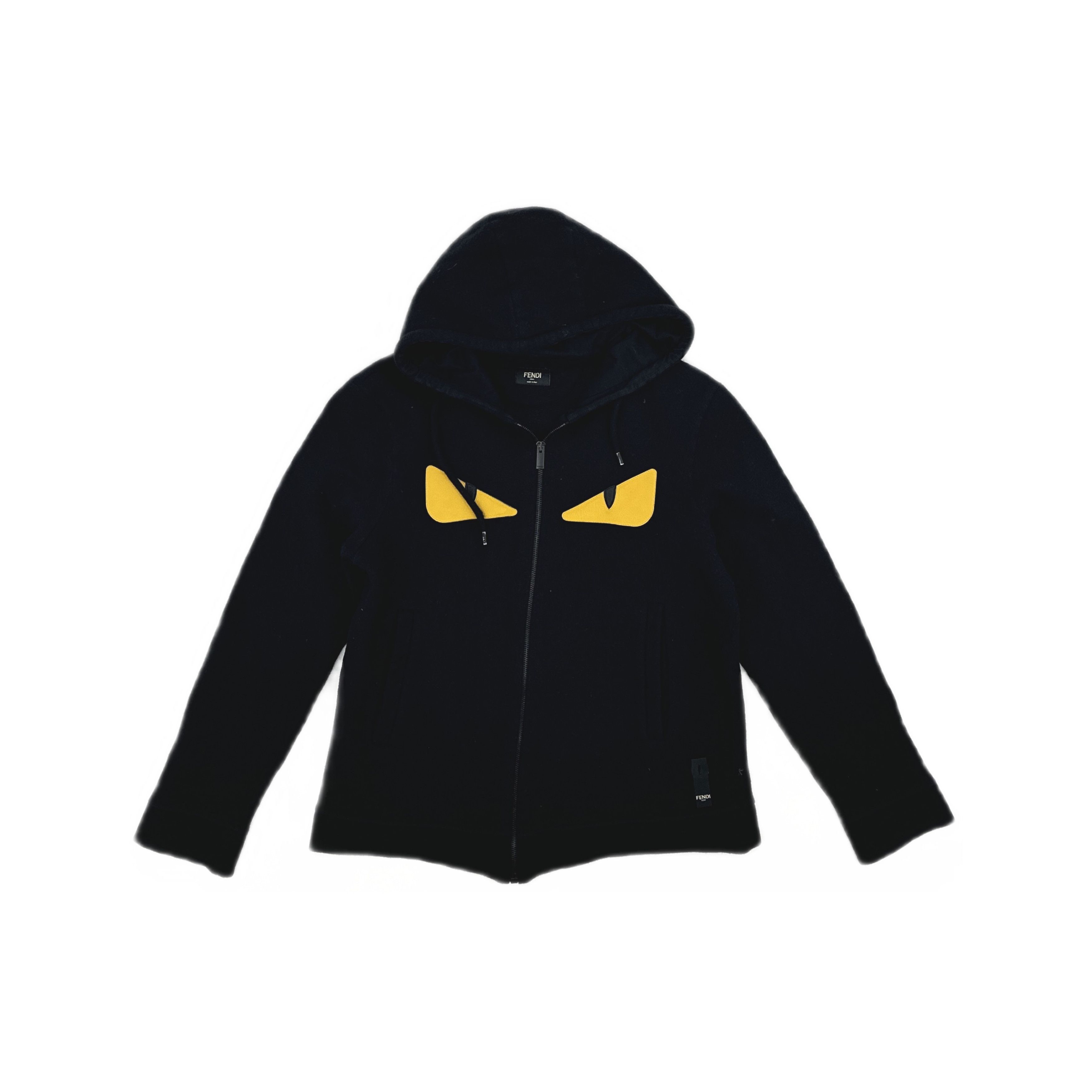 Fendi Yellow Eyes Zip Up Hoodie Size M