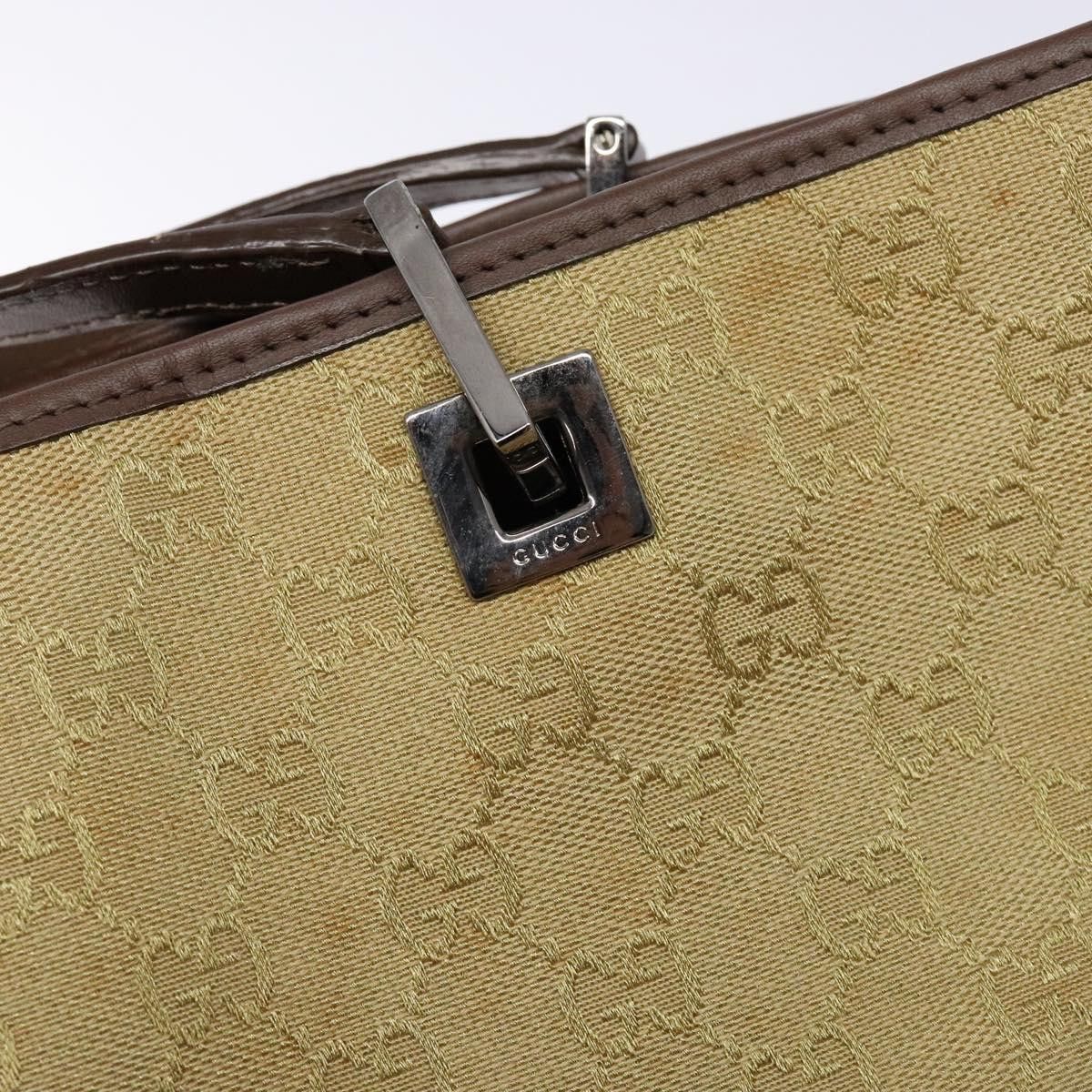 Gucci GUCCI GG Canvas Tote Bag Beige Brown Silver Size ONE SIZE - 14 Thumbnail