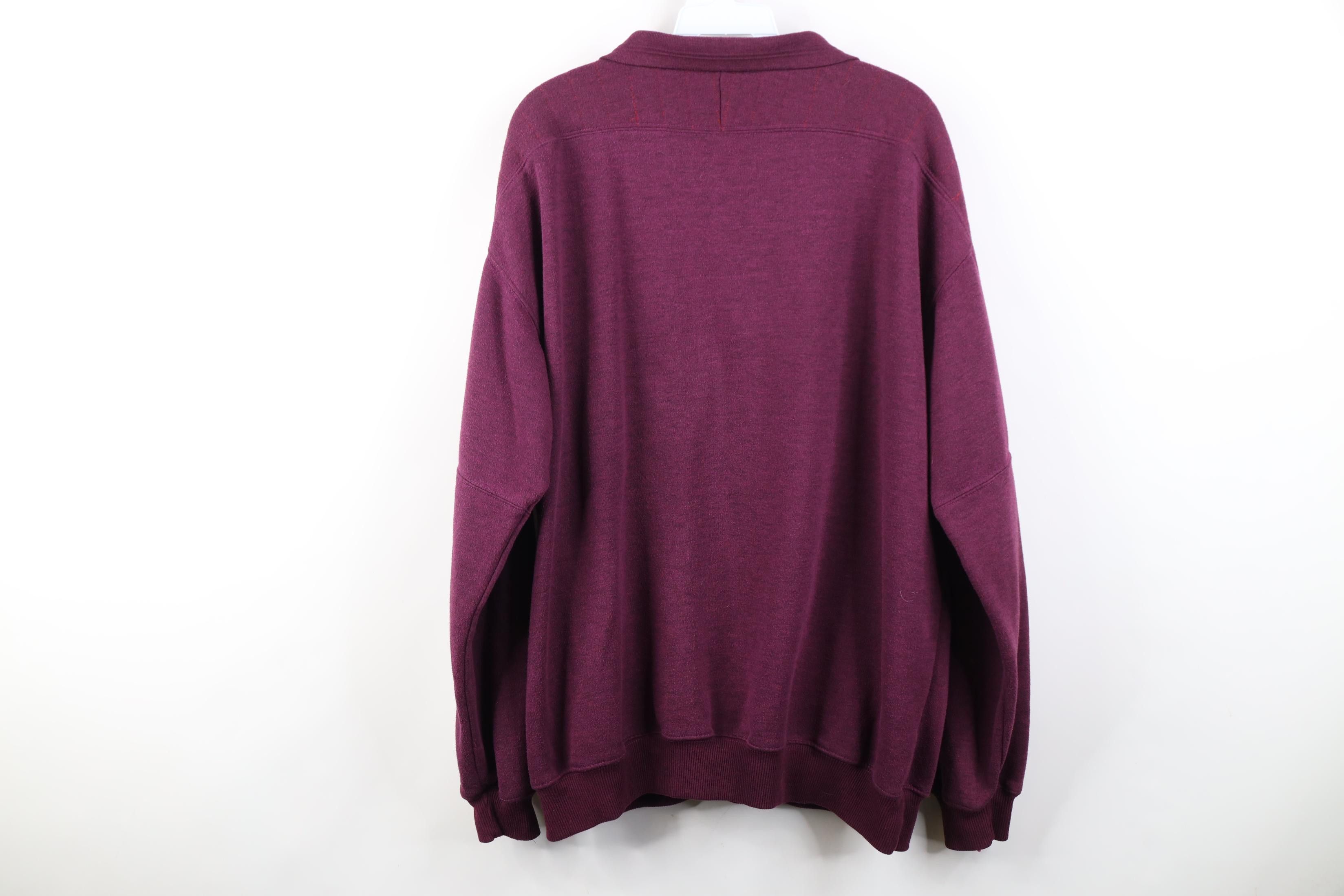 Vintage Vintage 90s Streetwear Collared Pullover Sweatshirt Purple Size US XL / EU 56 / 4 - 11 Thumbnail