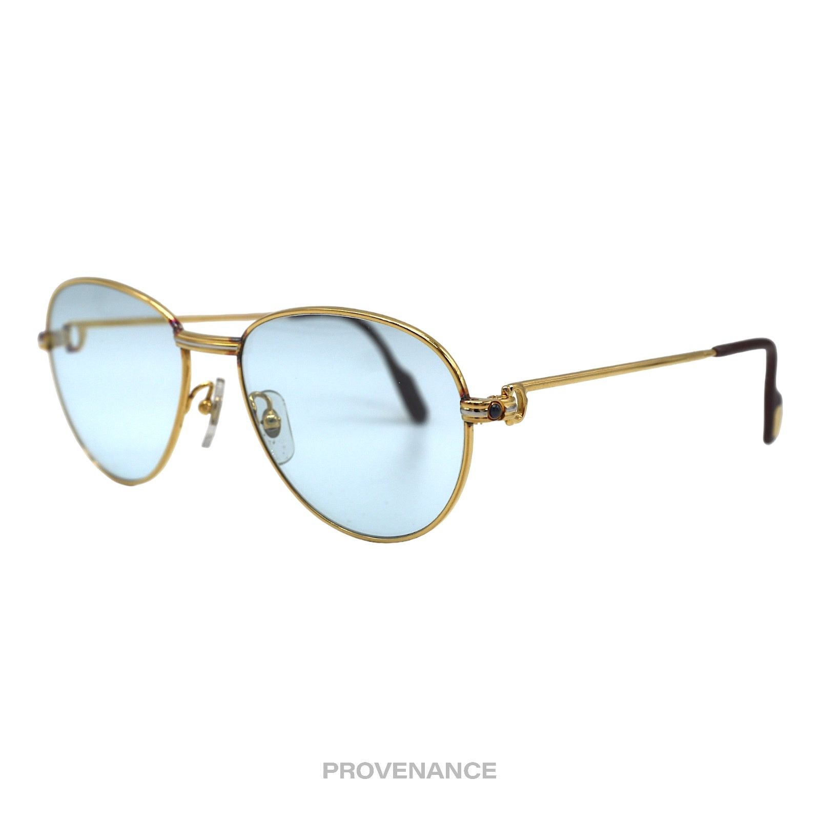 Cartier 🔴 Cartier Saphir Vintage Sunglasses - Gold/Blue Size ONE SIZE - 2 Thumbnail