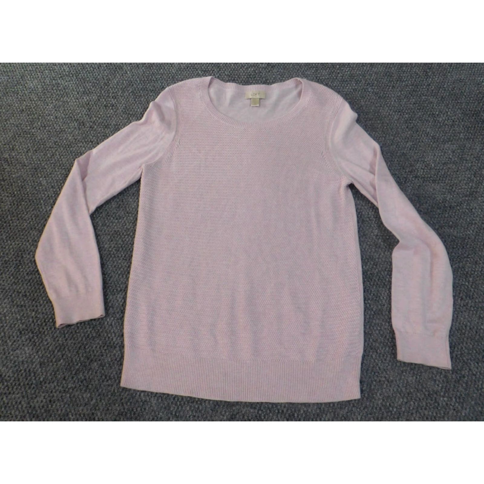 Loft LOFT Purple Knit Pullover Womens Cotton Rayon Loft Sweater Large Casual Crew Neck Long Sleeve Rib Knit Solid Size L / US 10 / IT 46 - 3 Thumbnail