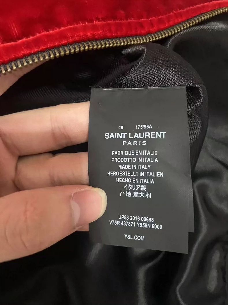 Saint Laurent Paris Saint Laurent Paris 16 FW Red Velvet Court Jacket 2505-Next Size US M / EU 48-50 / 2 - 5 Thumbnail
