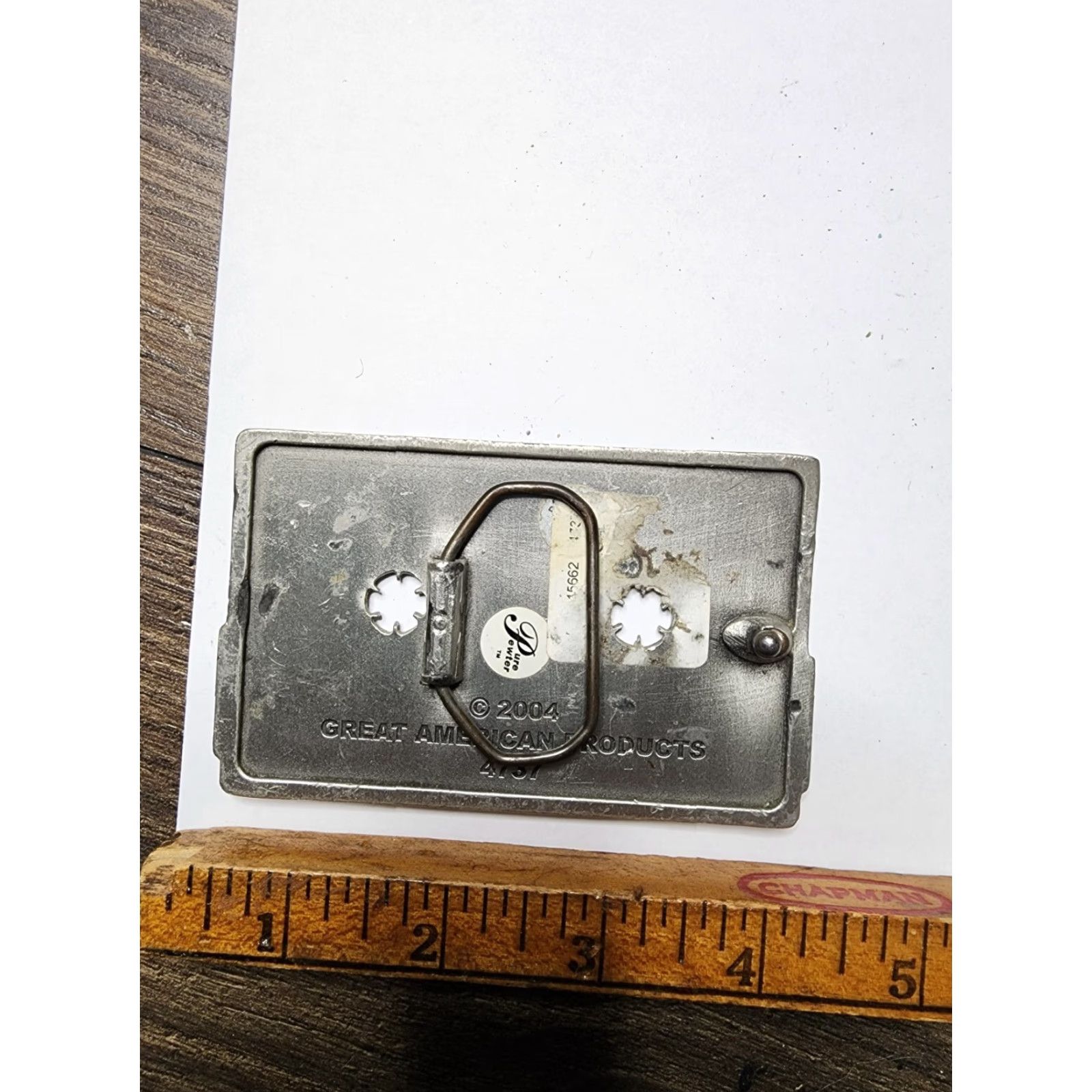 Vintage VINTAGE Great American Buckle Co. Cassette Tape Belt Buckle Men Size Not Specified Gray Pewter Rockabilly 2000s Size ONE SIZE - 3 Thumbnail