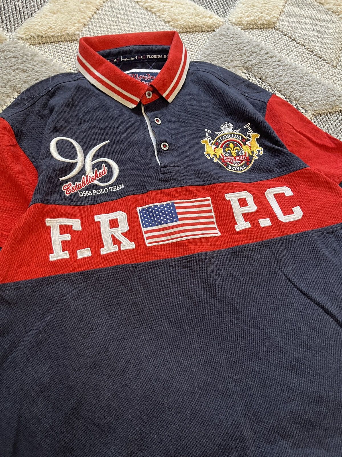 Vintage POLO TEAM USA FLORIDA ROYAL POLO T SHIRT Size US M / EU 48-50 / 2 - 2 Thumbnail