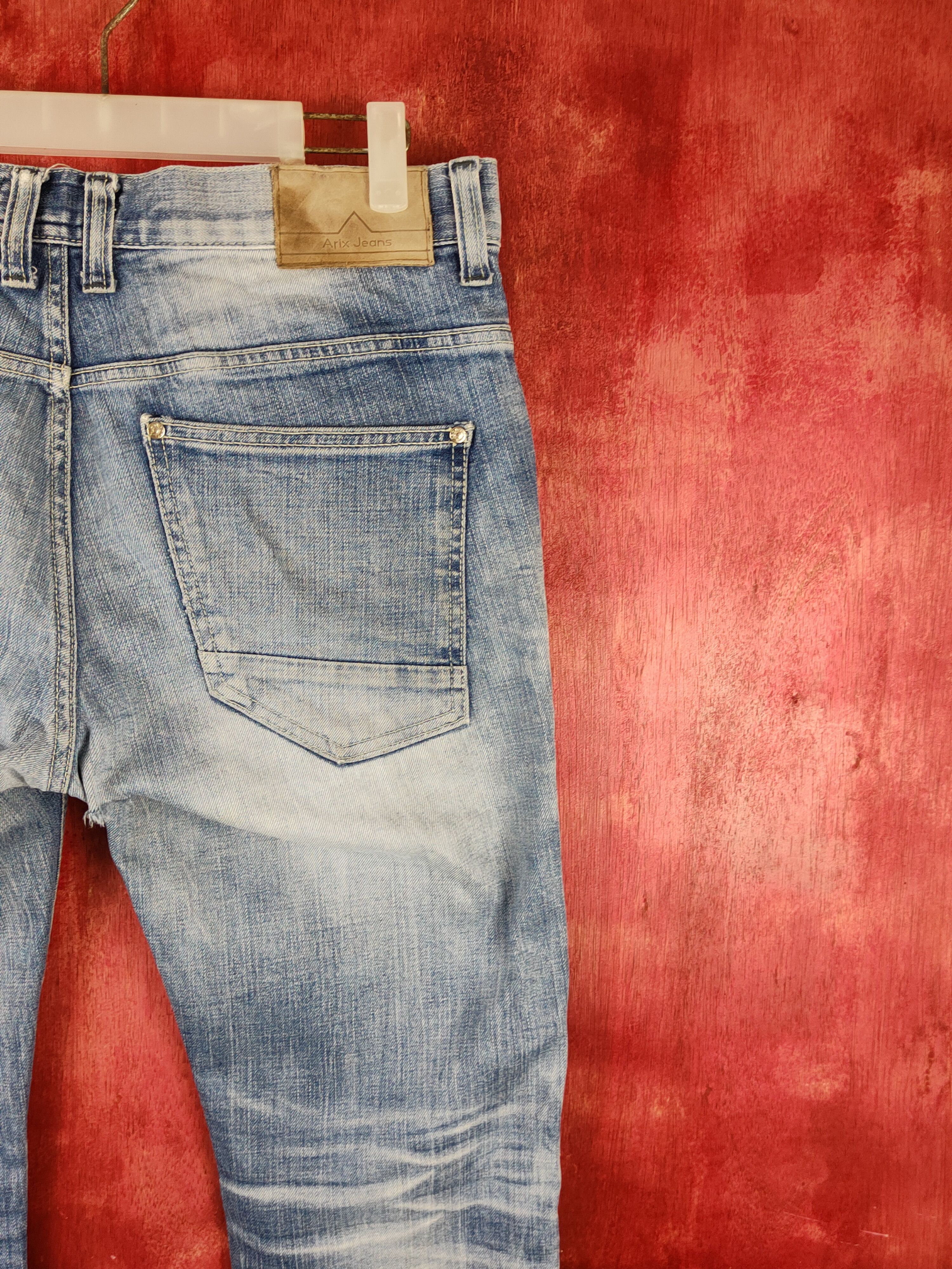 Japanese Brand Arix Blue Faded ripped distressed jeans Denim #S1603 Size US 32 / EU 48 - 13 Thumbnail