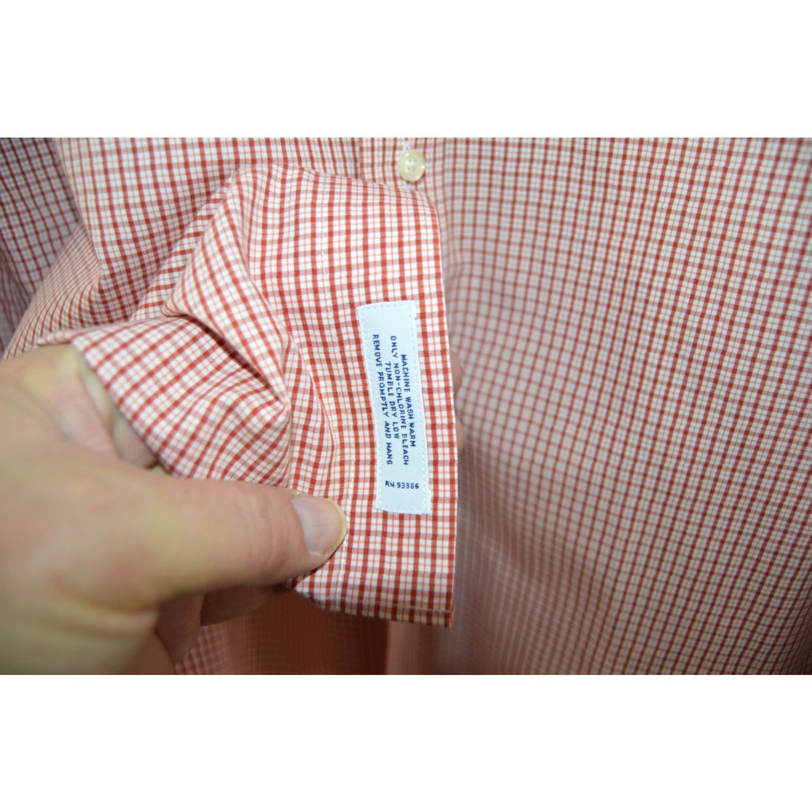Brooks Brothers Brooks Brothers Men's L/S Shirt Rust Plaid SZ 16 34 Cotton Button-Up Classic Mens Size US L / EU 52-54 / 3 - 5 Thumbnail