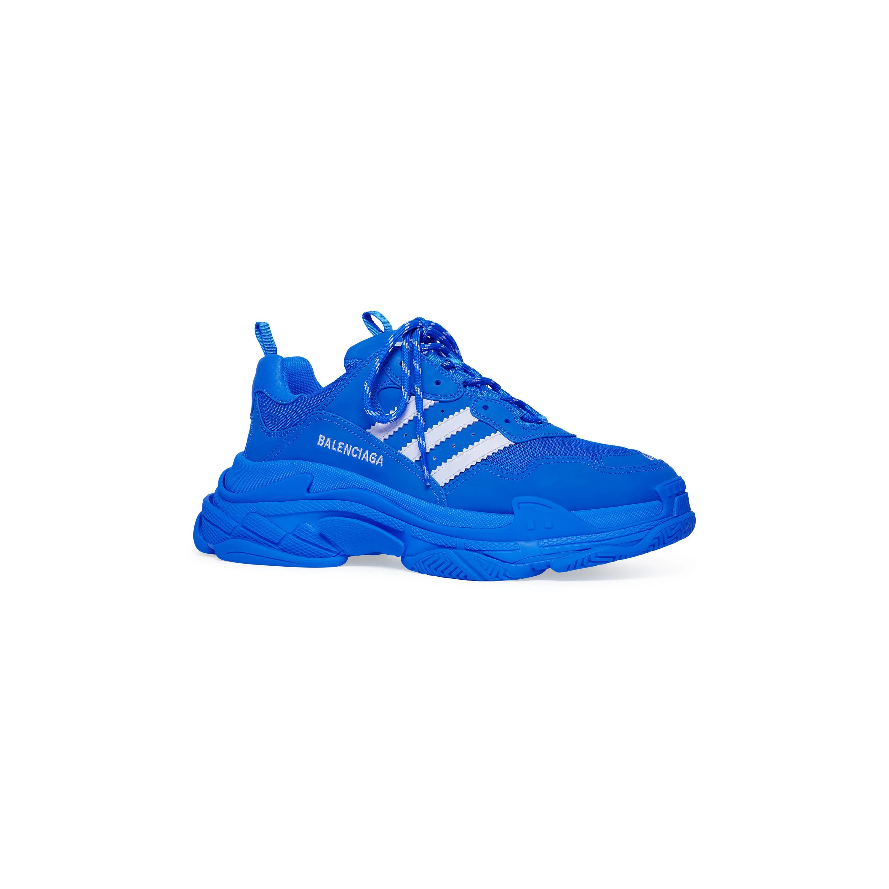 Balenciaga o1in1g1224 Adidas Triple S Sneakers in Blue & White Size US 10 / IT 40 - 2 Thumbnail