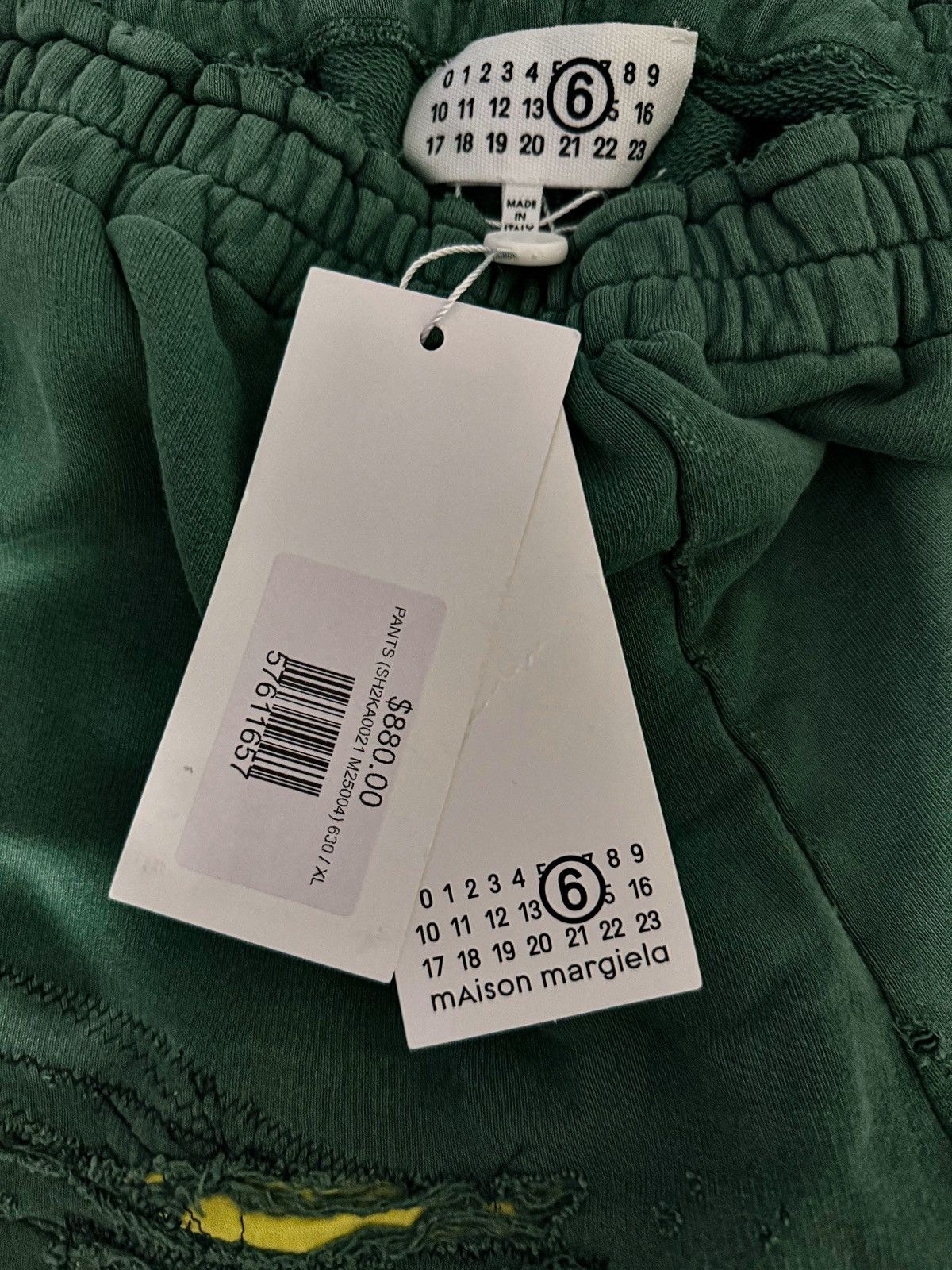 MM6 Margiela MM6 Destroyed/Distressed Green Number Motif Pants Size US 34 / EU 50 - 3 Thumbnail