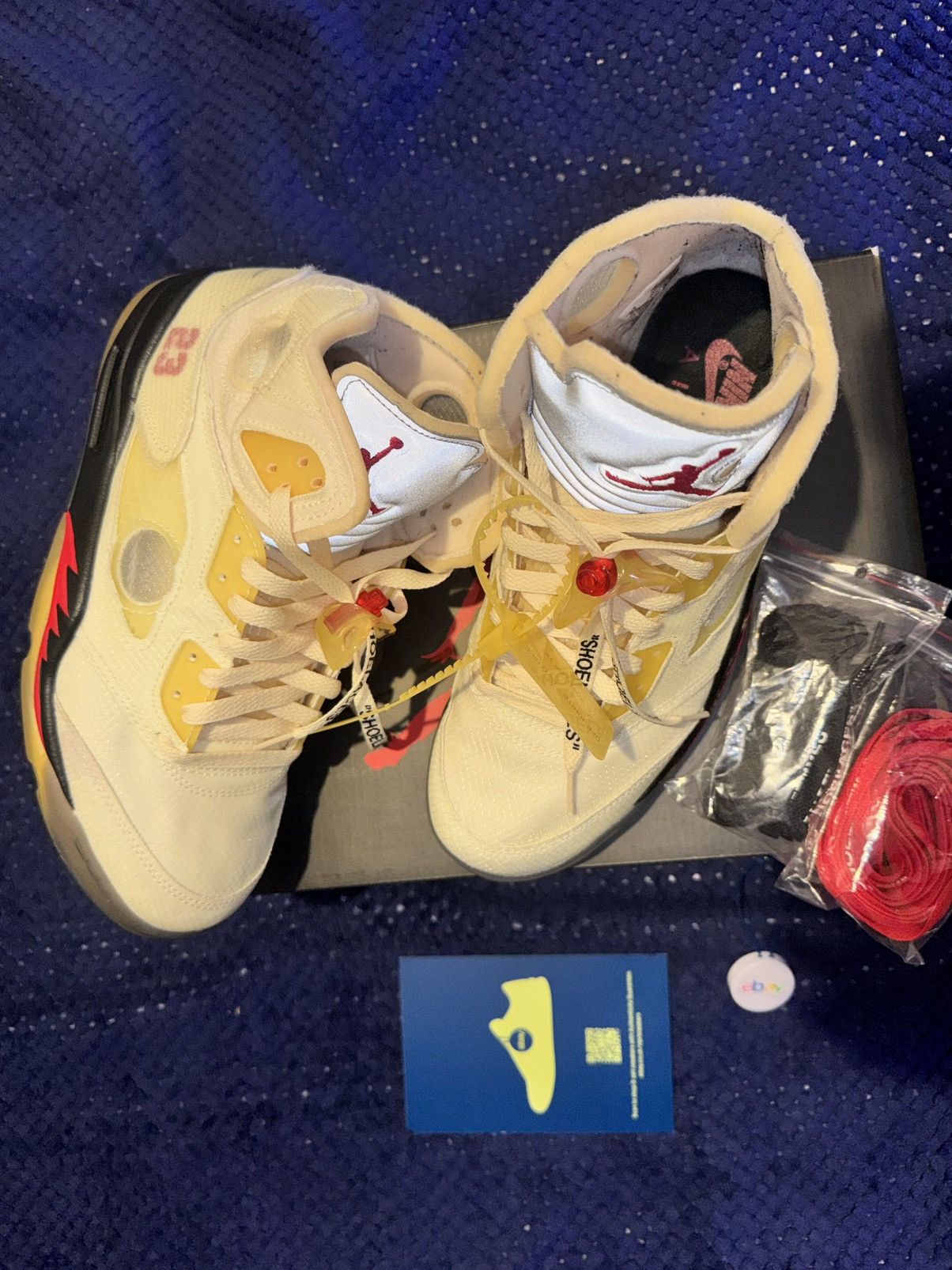 Nike × Off-White Jordan 5 SP x Off-White, Mid Sail, UK 7.5. US 8.5 Size US 8.5 / EU 41-42 - 9 Thumbnail