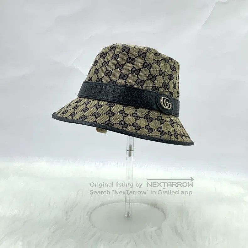 Gucci gucci SizeM Ebony logo jacquard full print casual fisherman Size ONE SIZE - 1 Thumbnail