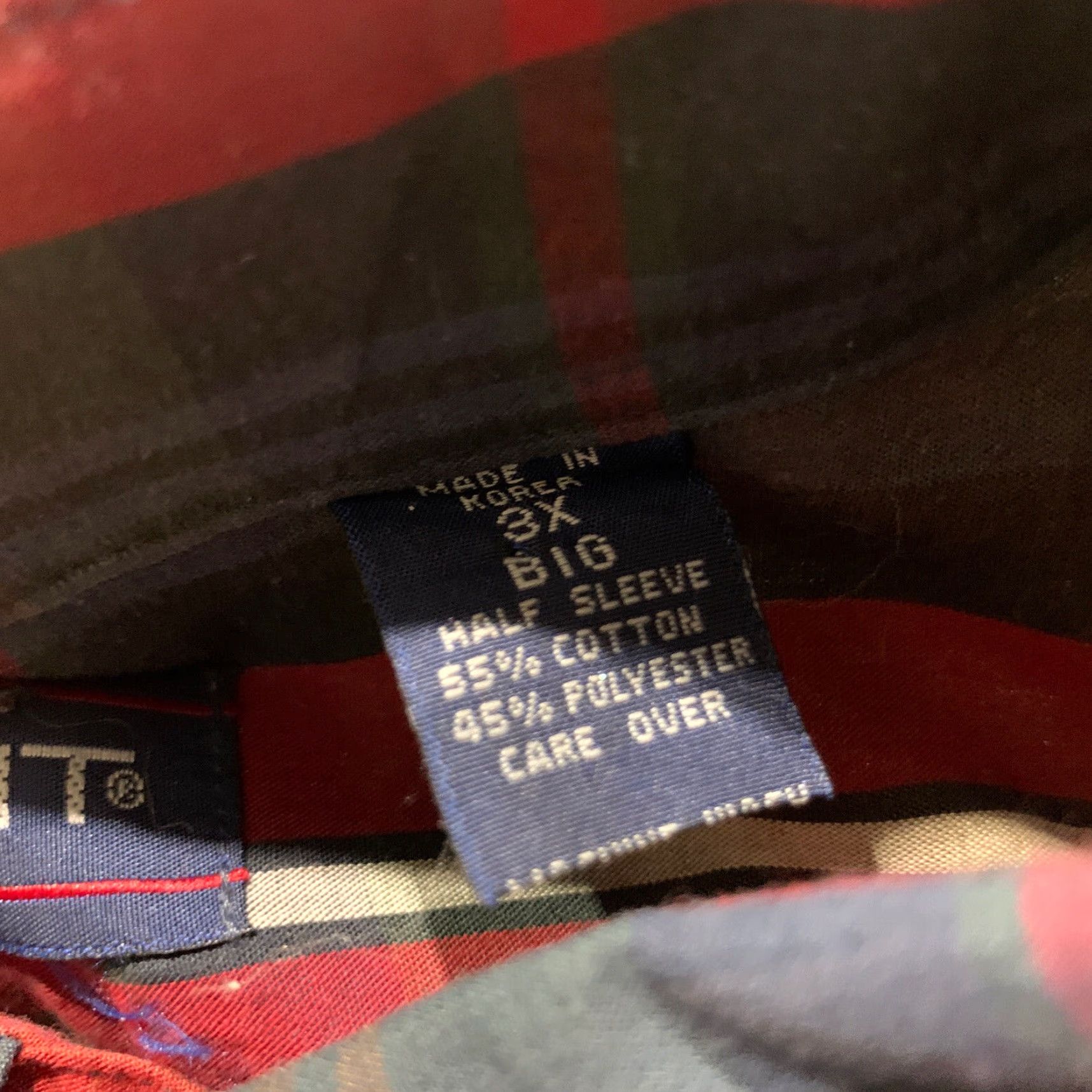 Gant VINTAGE GANT Mens Shirt 3XB Big Foxhunt Plaid Blue Red Casual Button Up S/S Size US XXL / EU 58 / 5 - 6 Thumbnail