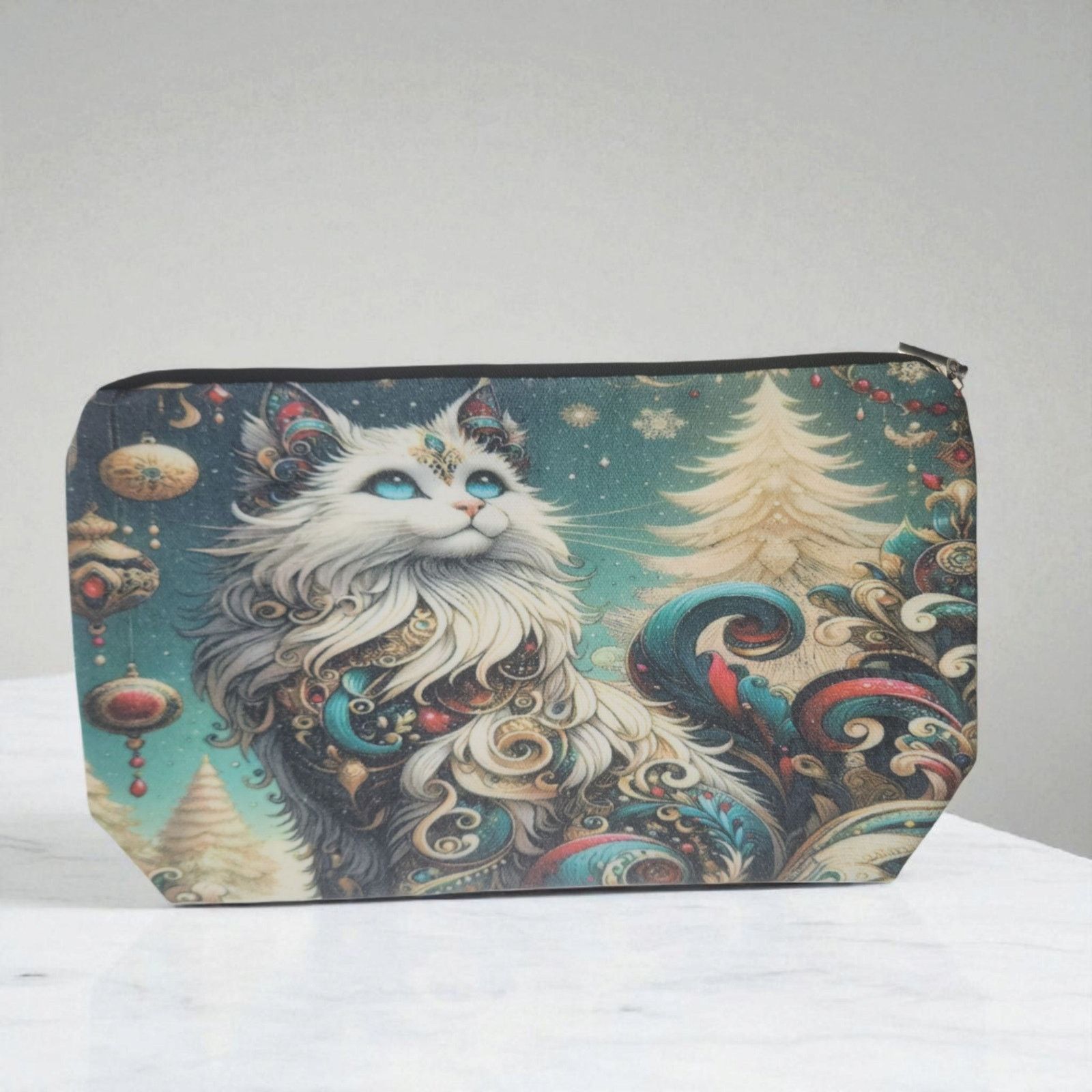Other Mystical Cat Cosmetic Bag Celestial Green Makeup Organizer Size ONE SIZE - 2 Thumbnail