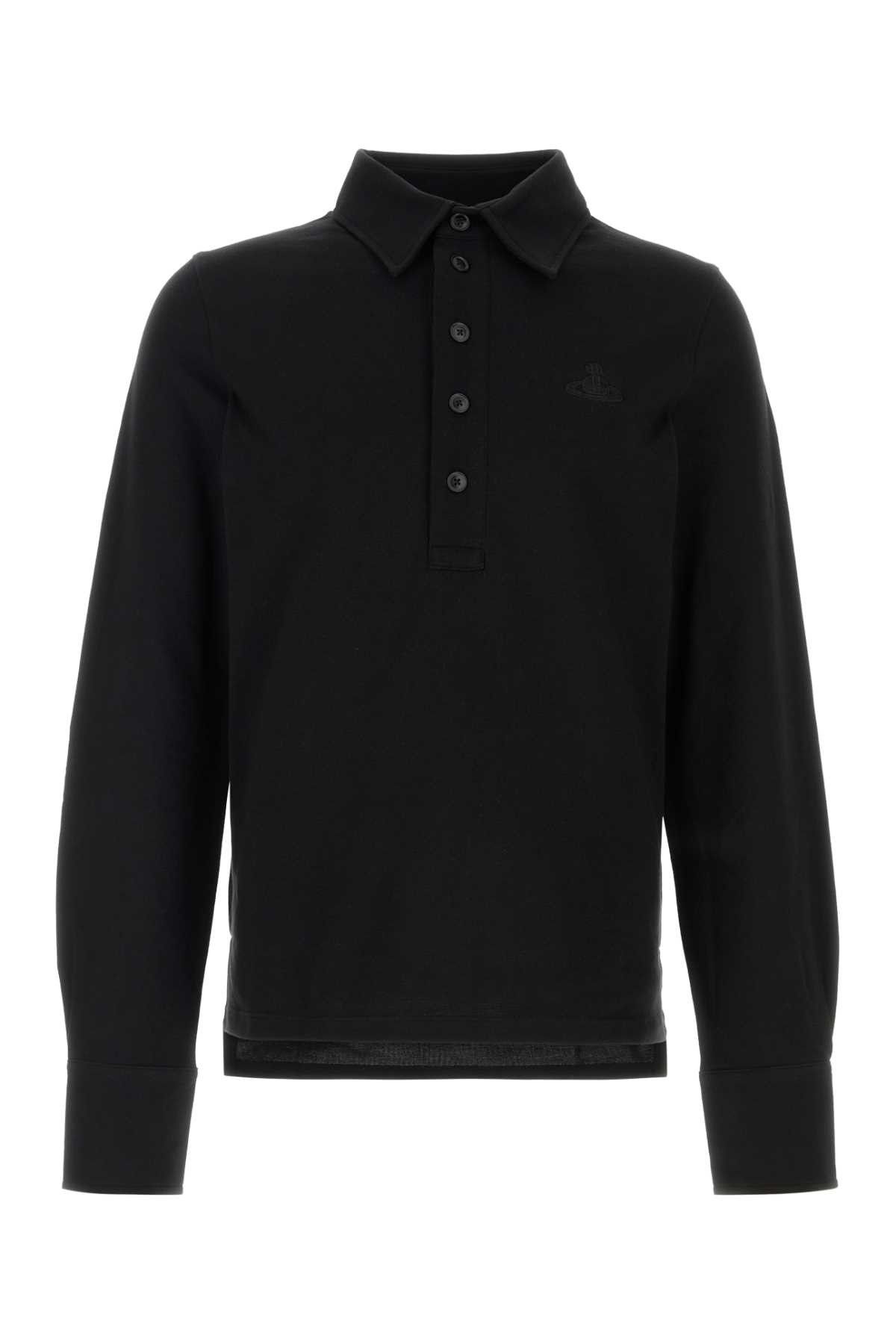 Vivienne Westwood Black Piquet Polo Shirt Size US L / EU 52-54 / 3 - 1 Thumbnail