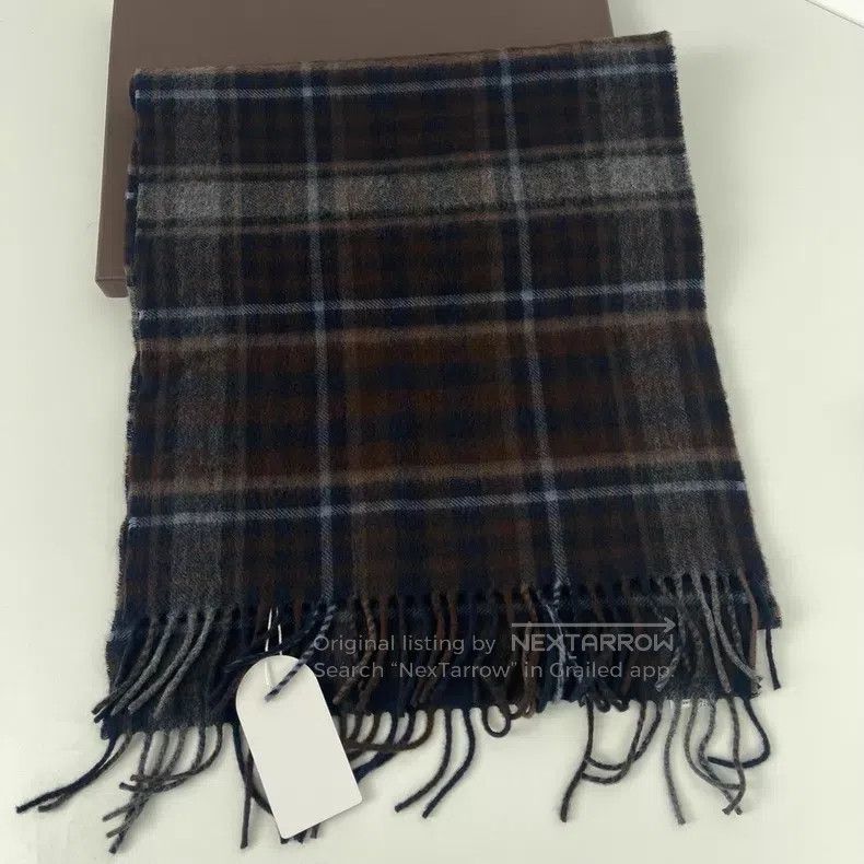 Louis Vuitton Louis Vuitton Scottish dark brown checked fringed scarf Size ONE SIZE - 4 Thumbnail