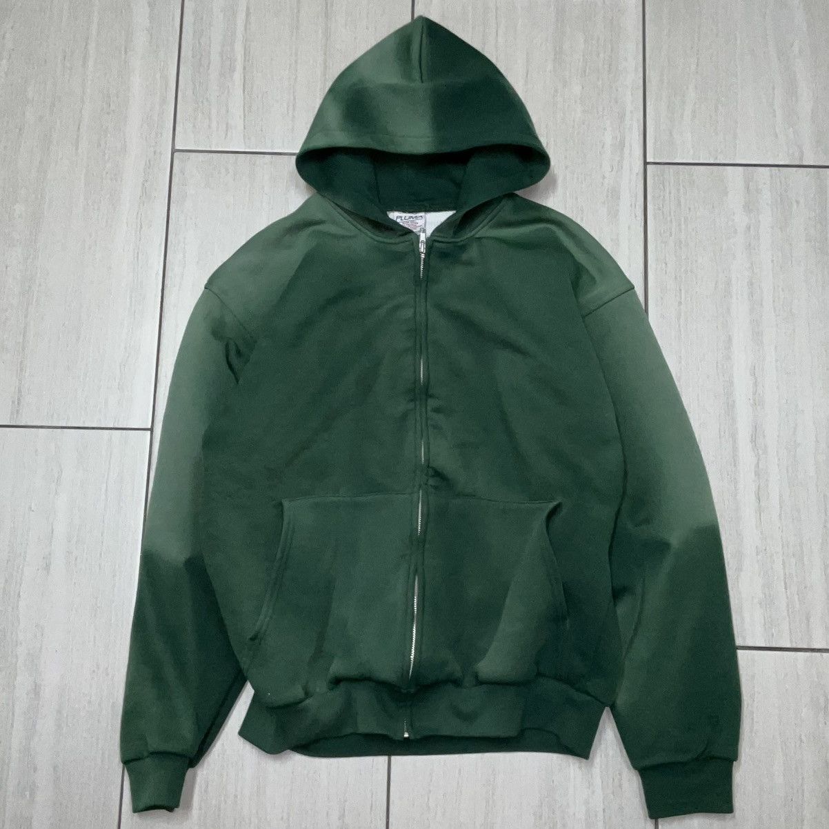 Vintage Vintage Green Sunfaded Thermal Lined Zip Up Hoodie Size US L / EU 52-54 / 3 - 4 Thumbnail