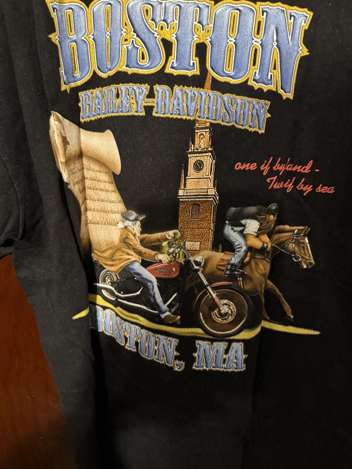 Other Harley-Davidson Vintage T Shirt Boston Men's Sz XL Black Size ONE SIZE - 6 Thumbnail