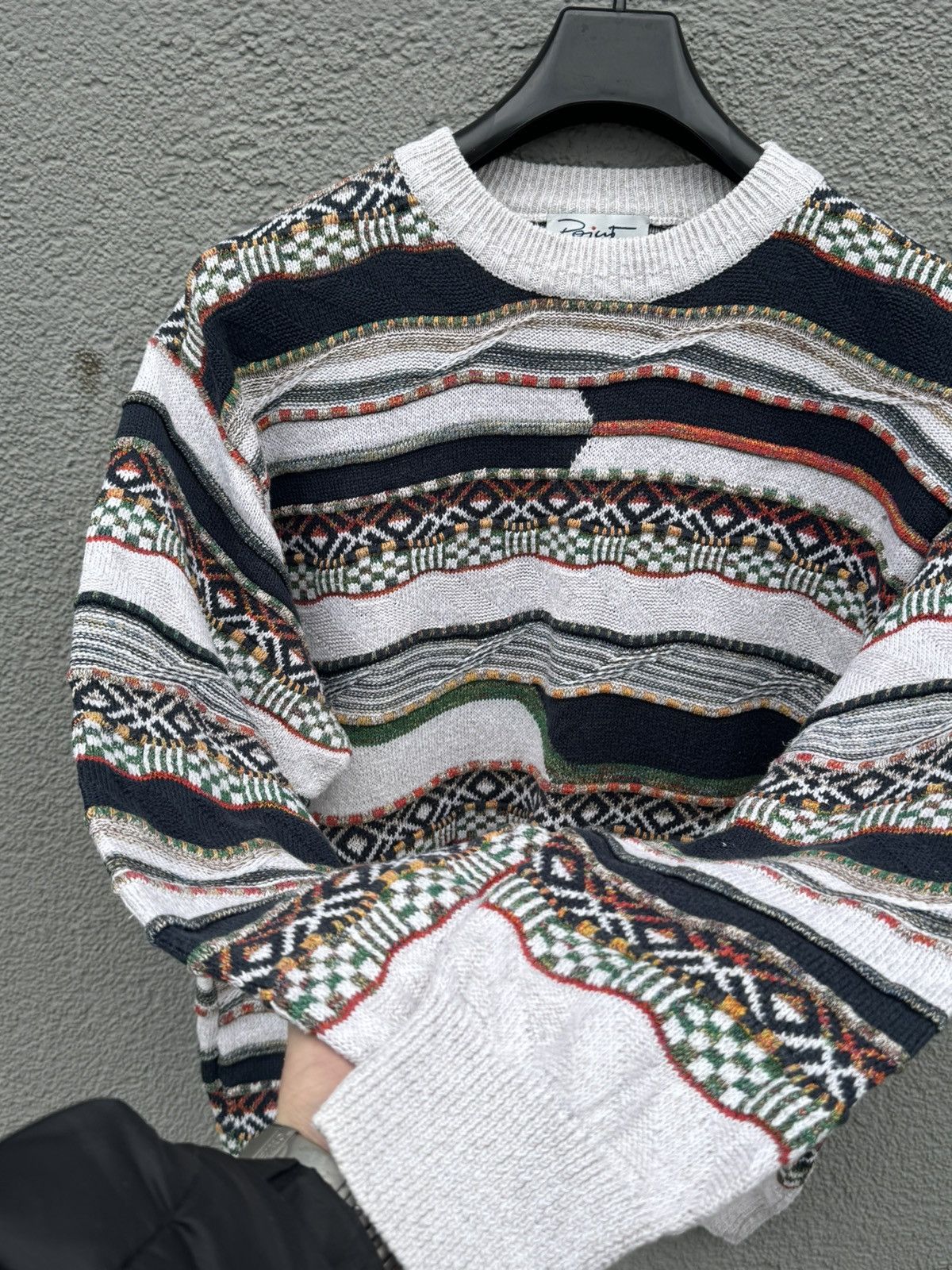 Vintage Coogi Style Vintage Point Of Italy Knitted Sweater Size US L / EU 52-54 / 3 - 6 Thumbnail