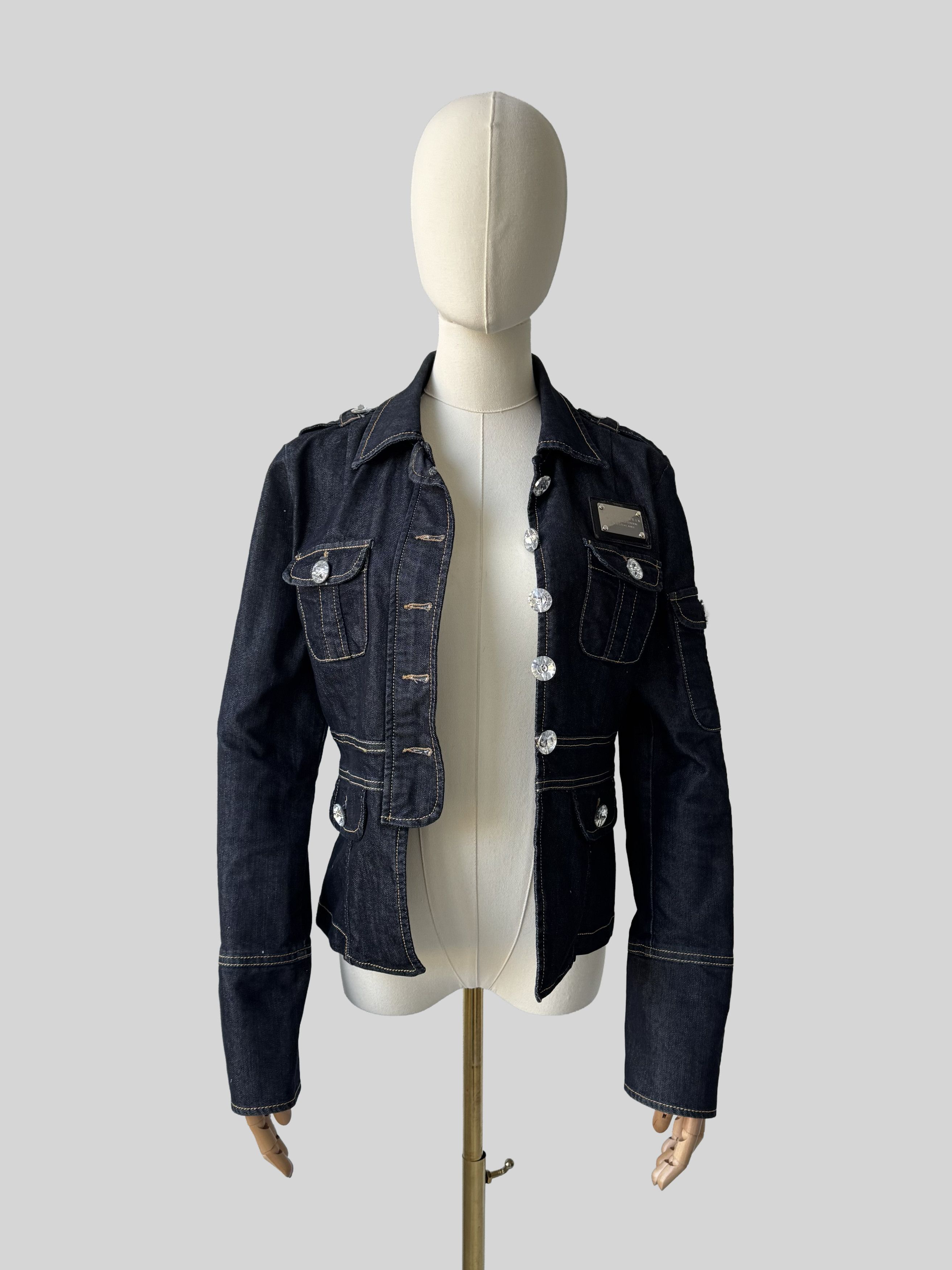 Philipp Plein Philipp Plein Vintage Denim Jacket Fitted Wash Stretch Y2K Size S / US 4 / IT 40 - 3 Thumbnail