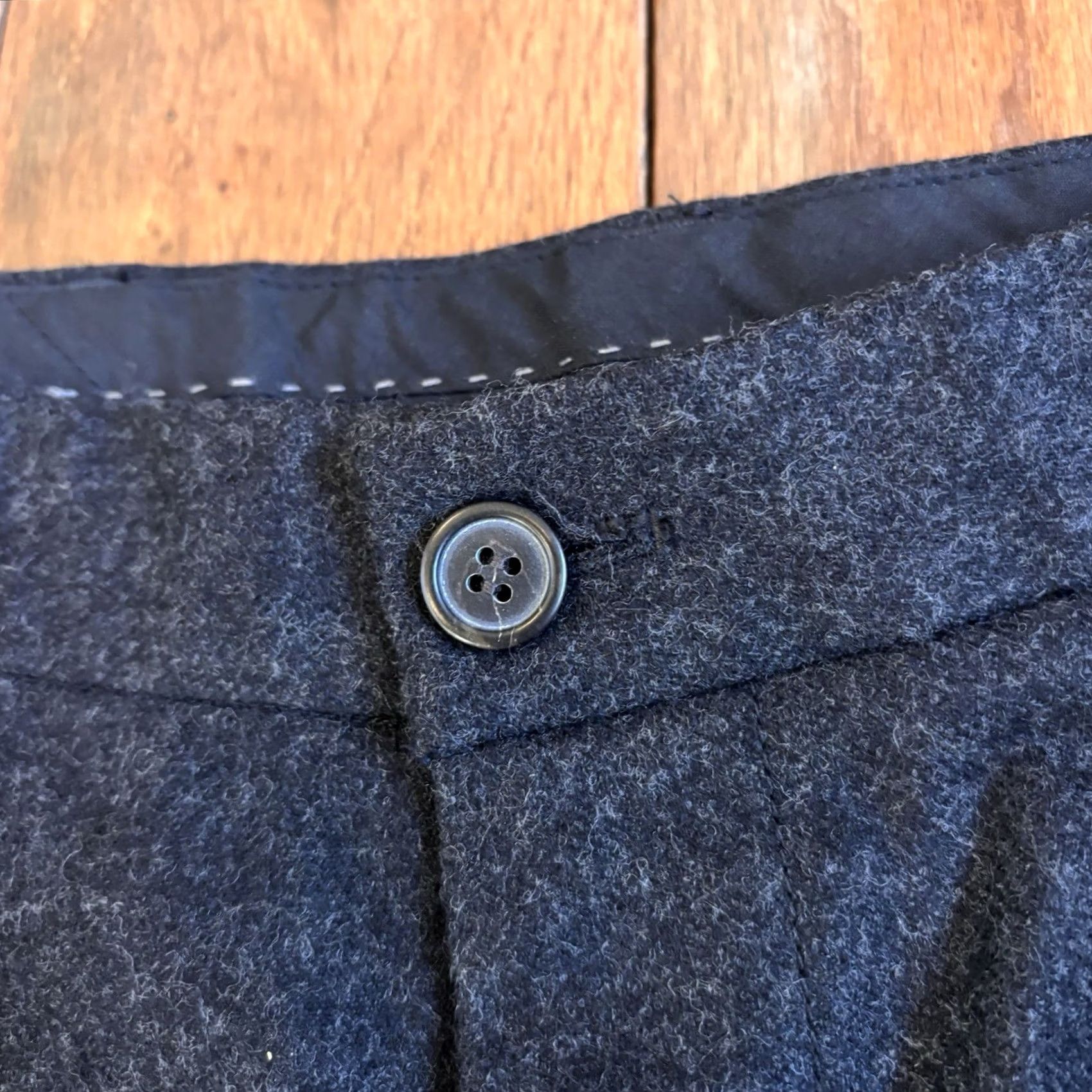 J.Crew Mens J.CREW Dress Pants 100% Wool Flat Front Dark Gray 35x30 Wool Pants Mens Regular Size US 35 - 7 Thumbnail