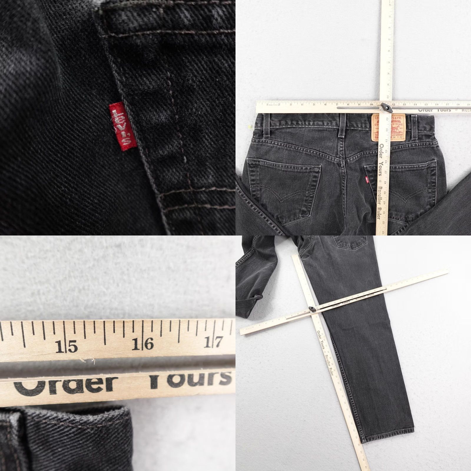Levi's VINTAGE Levi's Jeans Mens 34x32 Black Denim 550 Relaxed Fit Baggy Skater Y2K 2000 Size US 34 / EU 50 - 8 Thumbnail