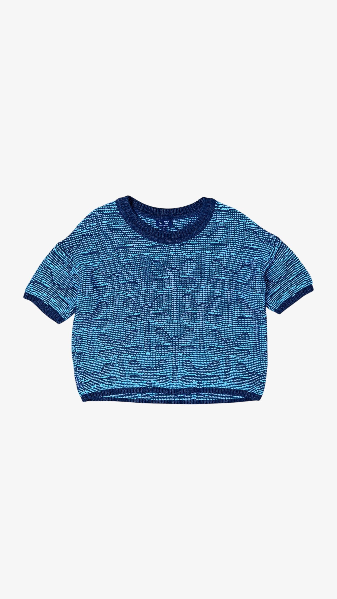 Armani Vintage Y2K Women's Armani Dragon Fly Blue Knitted Top Size S / US 4 / IT 40 - 1 Thumbnail