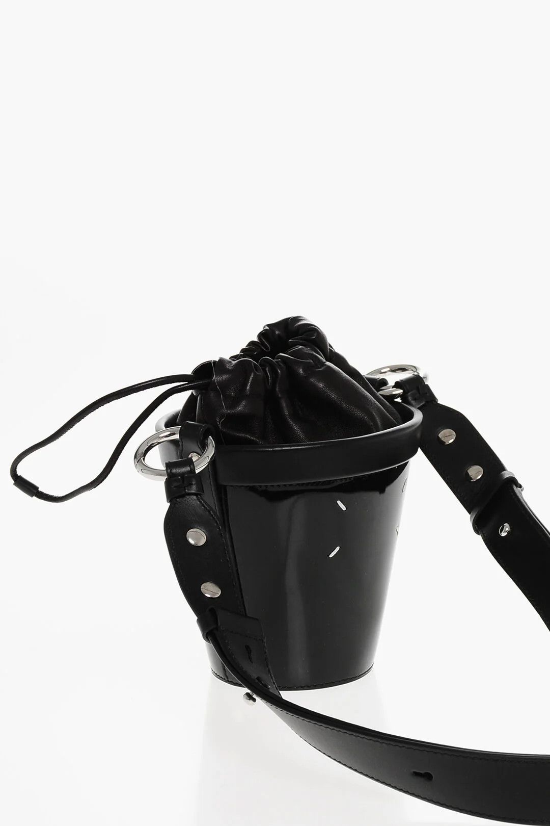 Maison Margiela og1mm0326 Size: OS / Patent Leather Bucket Bag in Black Size ONE SIZE - 2 Thumbnail