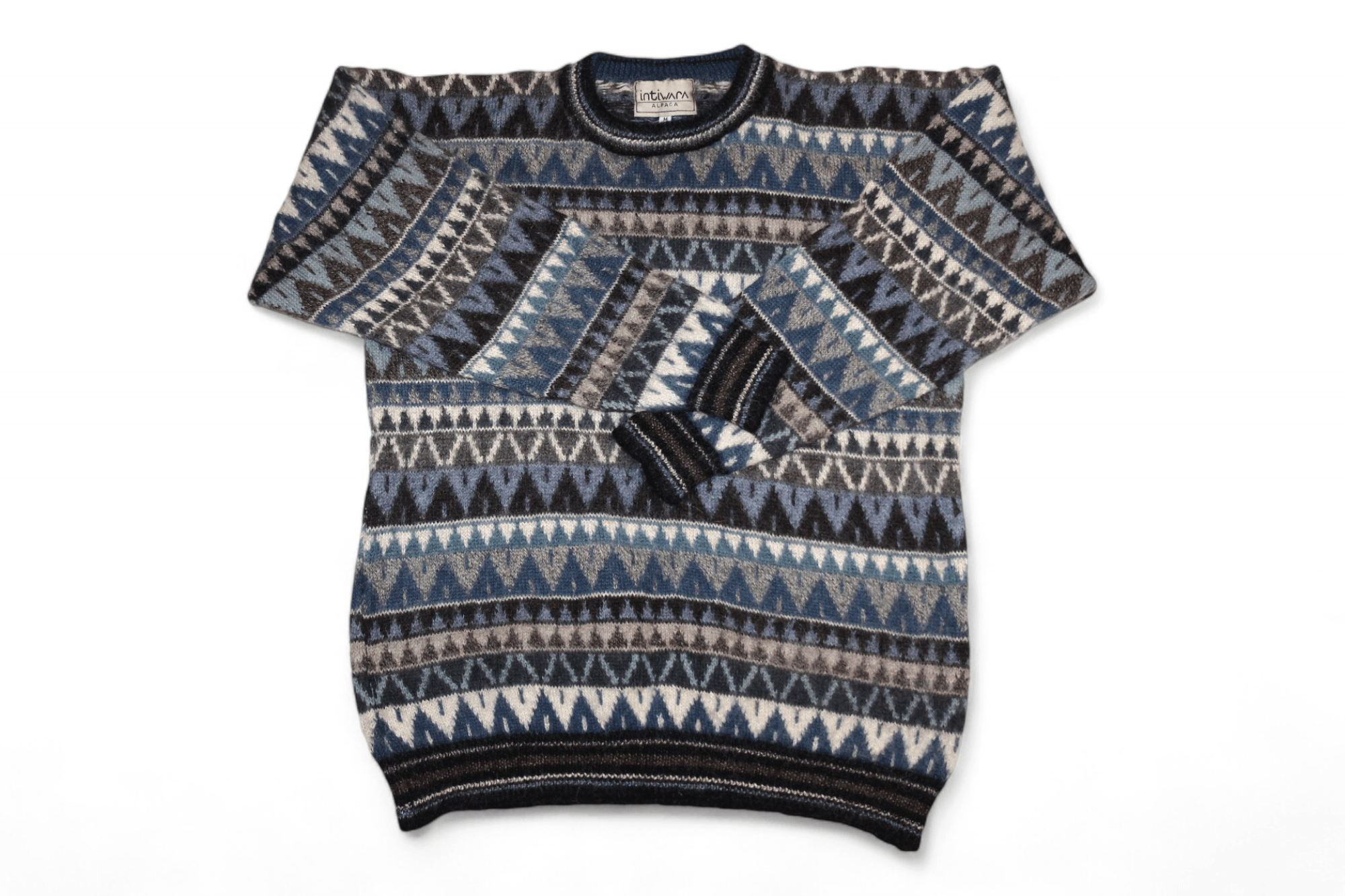 Homespun Knitwear RARE Intiwara Alpaca Tribal Patterns Crew Neck Wool Sweater Size US M / EU 48-50 / 2 - 1 Thumbnail