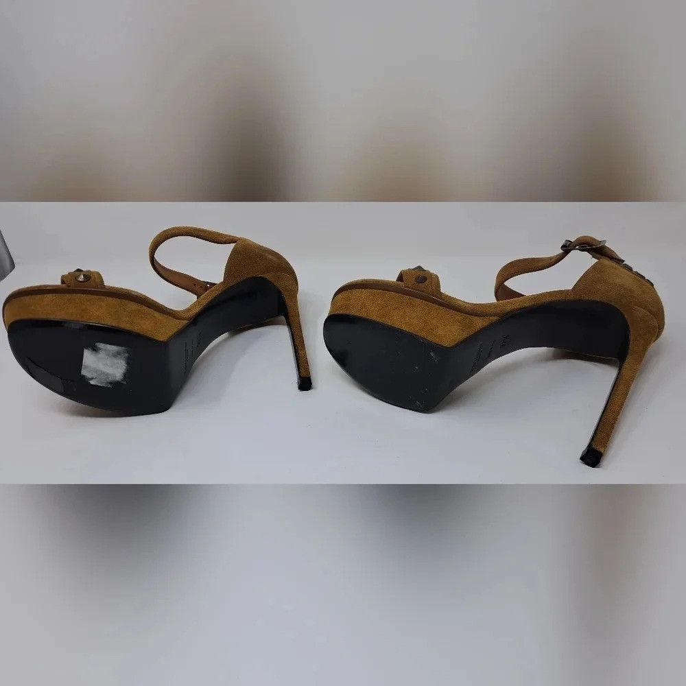 Saint Laurent Paris Saint Laurent Suede Ankle Strap Sandals Heels Buckle Metal Size US 7.5 / IT 37.5 - 7 Thumbnail
