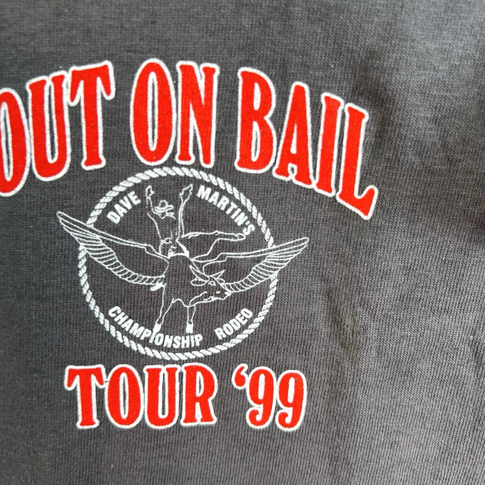Anvil VINTAGE Anvil Out On Bail Rodeo Tour 1999 T-Shirt Men 2XL Graphic Print Gray 90s Size US XXL / EU 58 / 5 - 3 Thumbnail