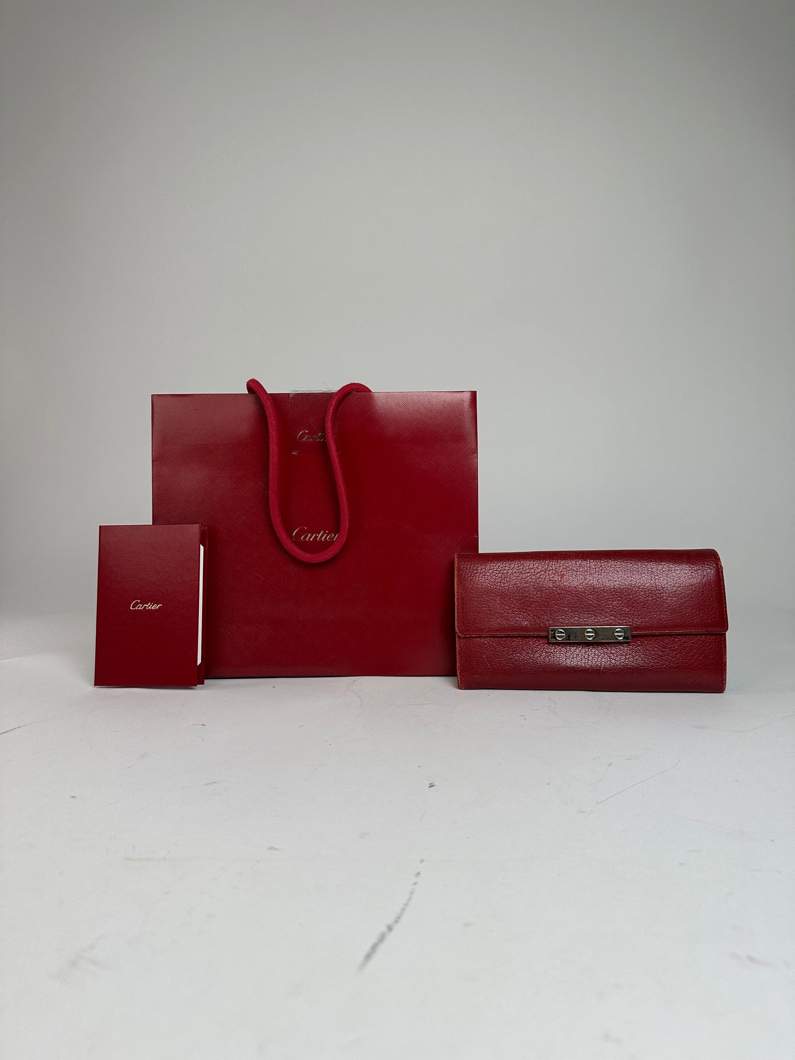 Cartier Vintage Leather Wallet Red Size ONE SIZE - 1 Thumbnail