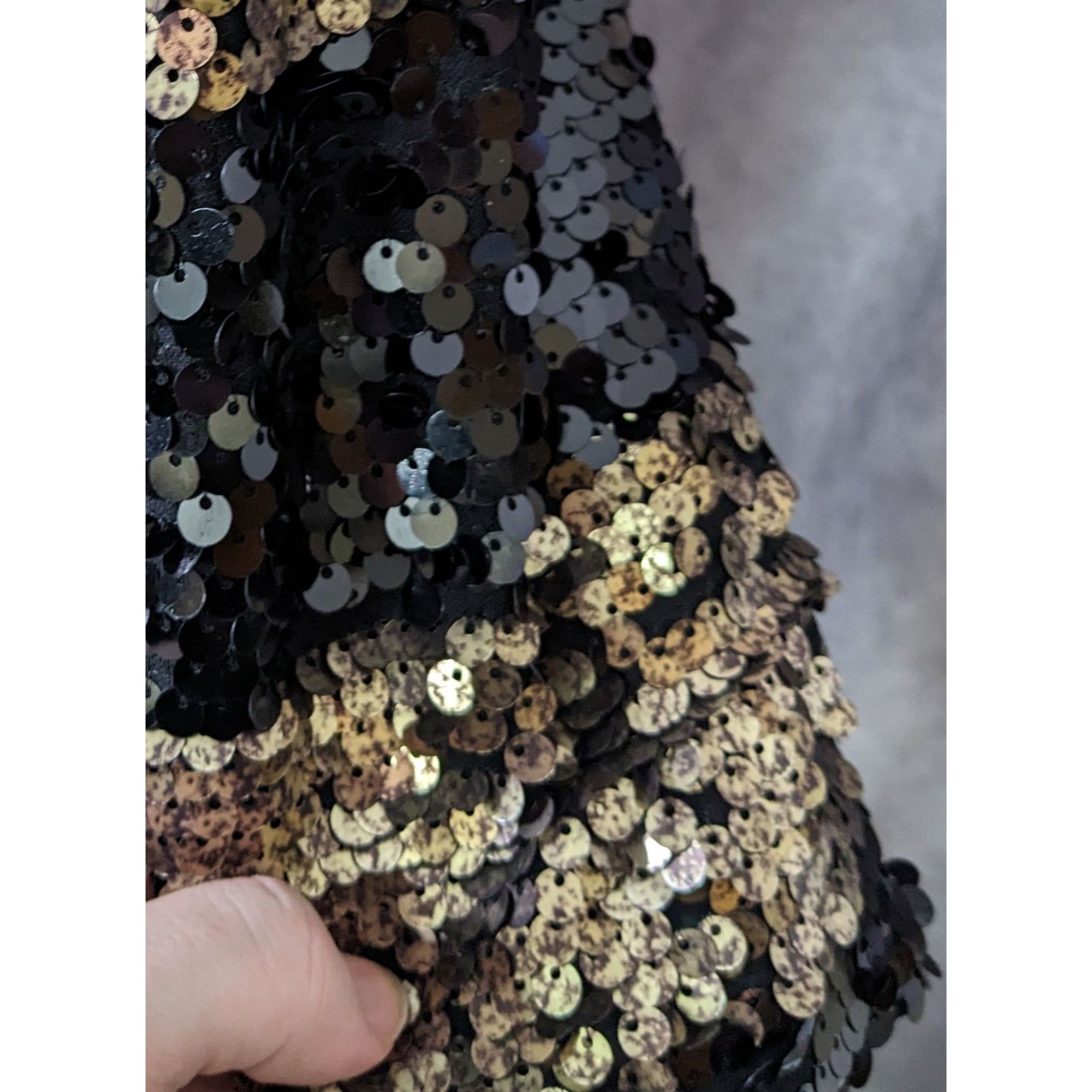Bcbgmaxazria Black And Gold Sequin Cocktail Dress by BCBGMaxazria Size S / US 4 / IT 40 - 11 Thumbnail