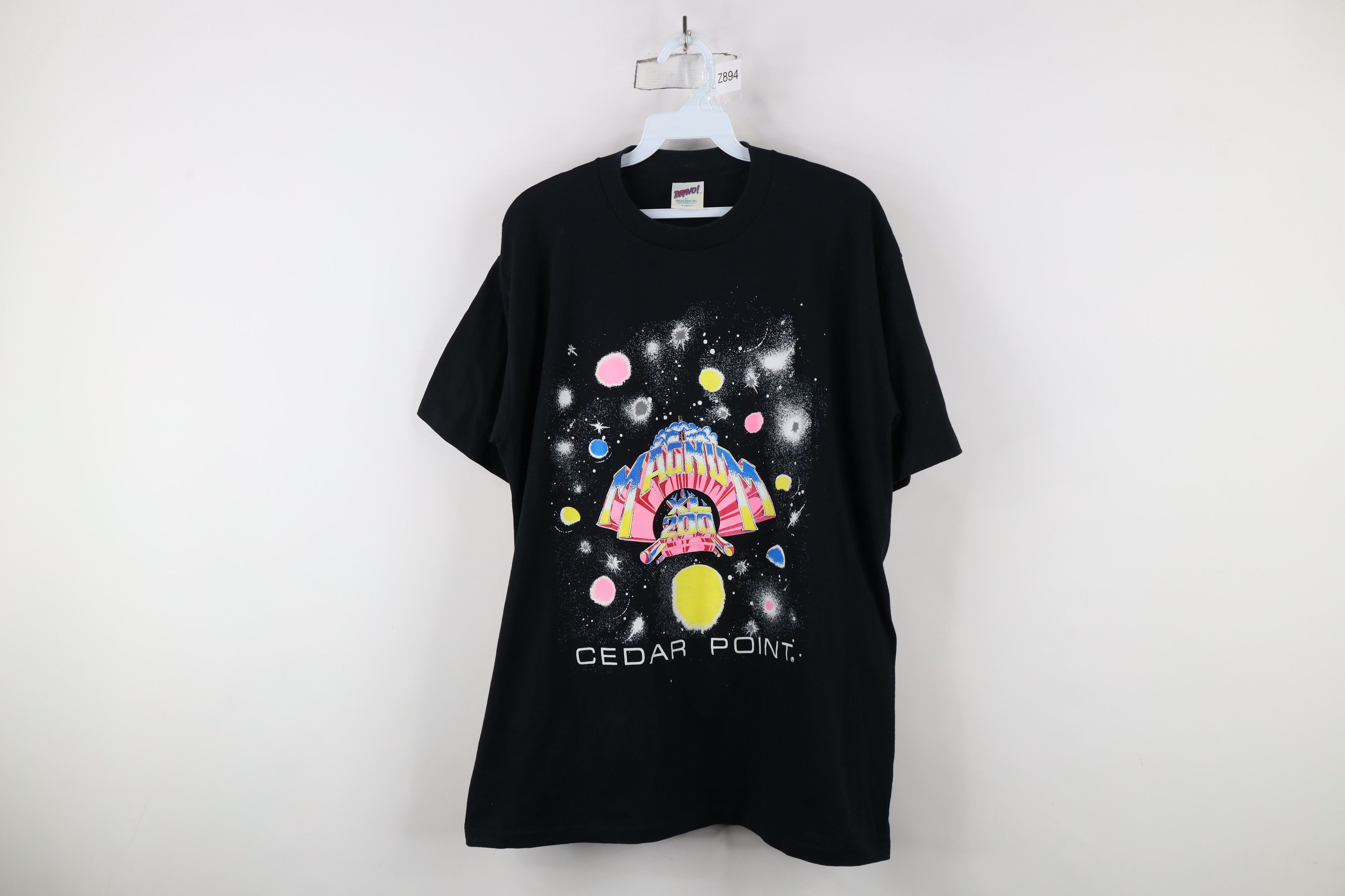 Vintage Vintage 90s Magnum XL 200 Roller Coaster T-Shirt Black USA Size US XL / EU 56 / 4 - 1 Thumbnail