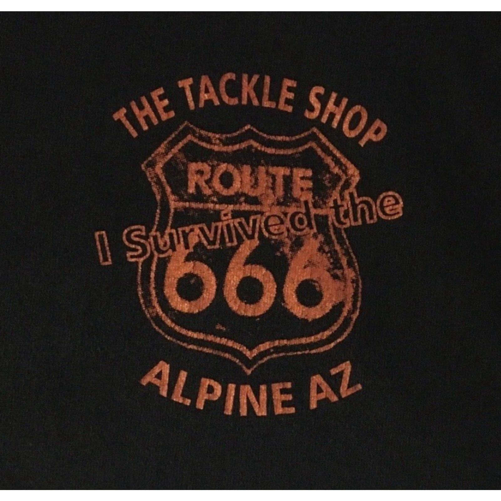 Vintage VINTAGE Rt 666 Devils Highway Alpine Arizona Faded Shirt 2XL Black Harley Davidson Graphic Tee Biker Grunge 90s 70s 80s USA Punk Rock Mens Size US XXL / EU 58 / 5 - 4 Thumbnail
