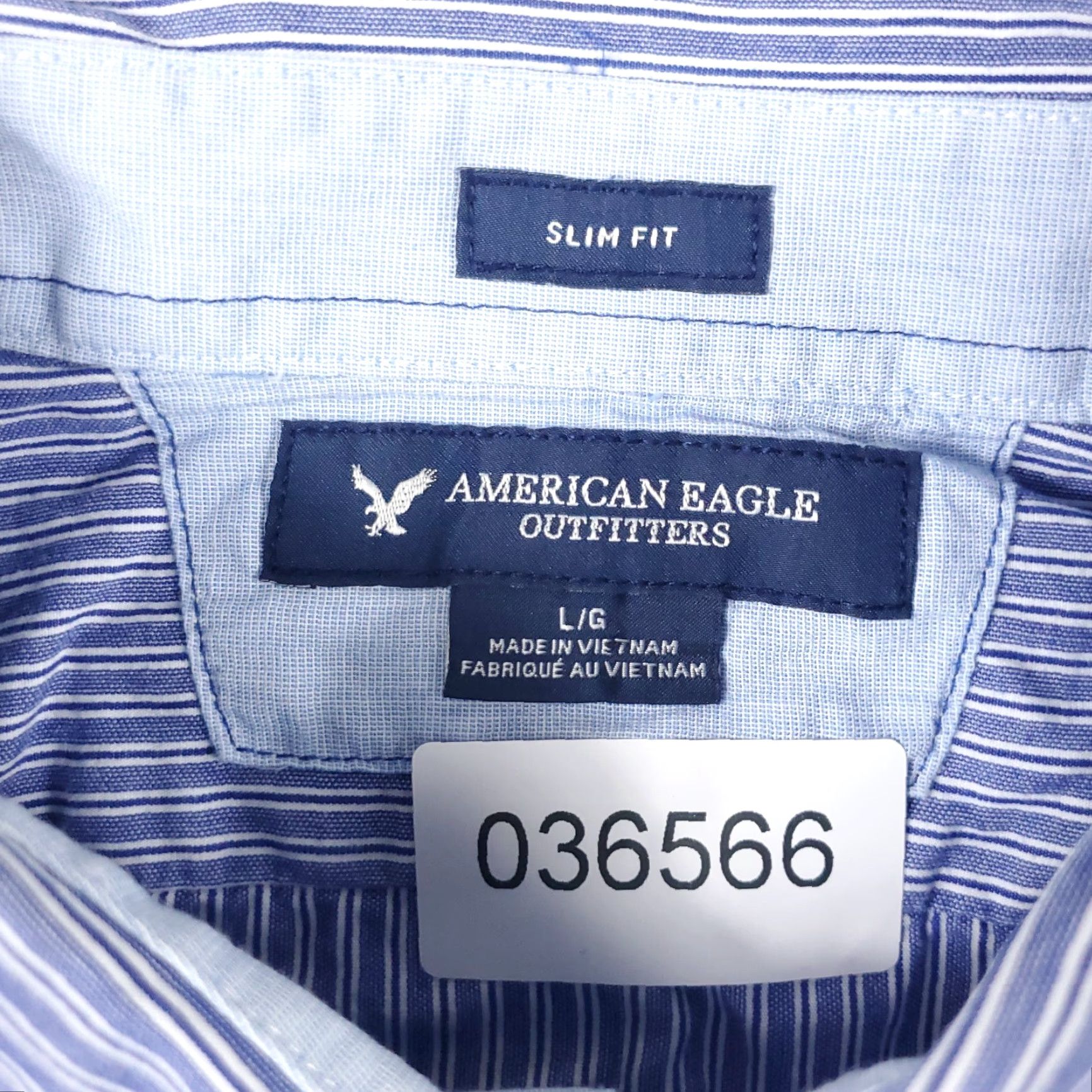 American Eagle Outfitters American Eagle Outfitters Shirt Mens Large Blue Striped Button-Up Long Sleeve Casual Classic Mens Size US L / EU 52-54 / 3 - 6 Thumbnail
