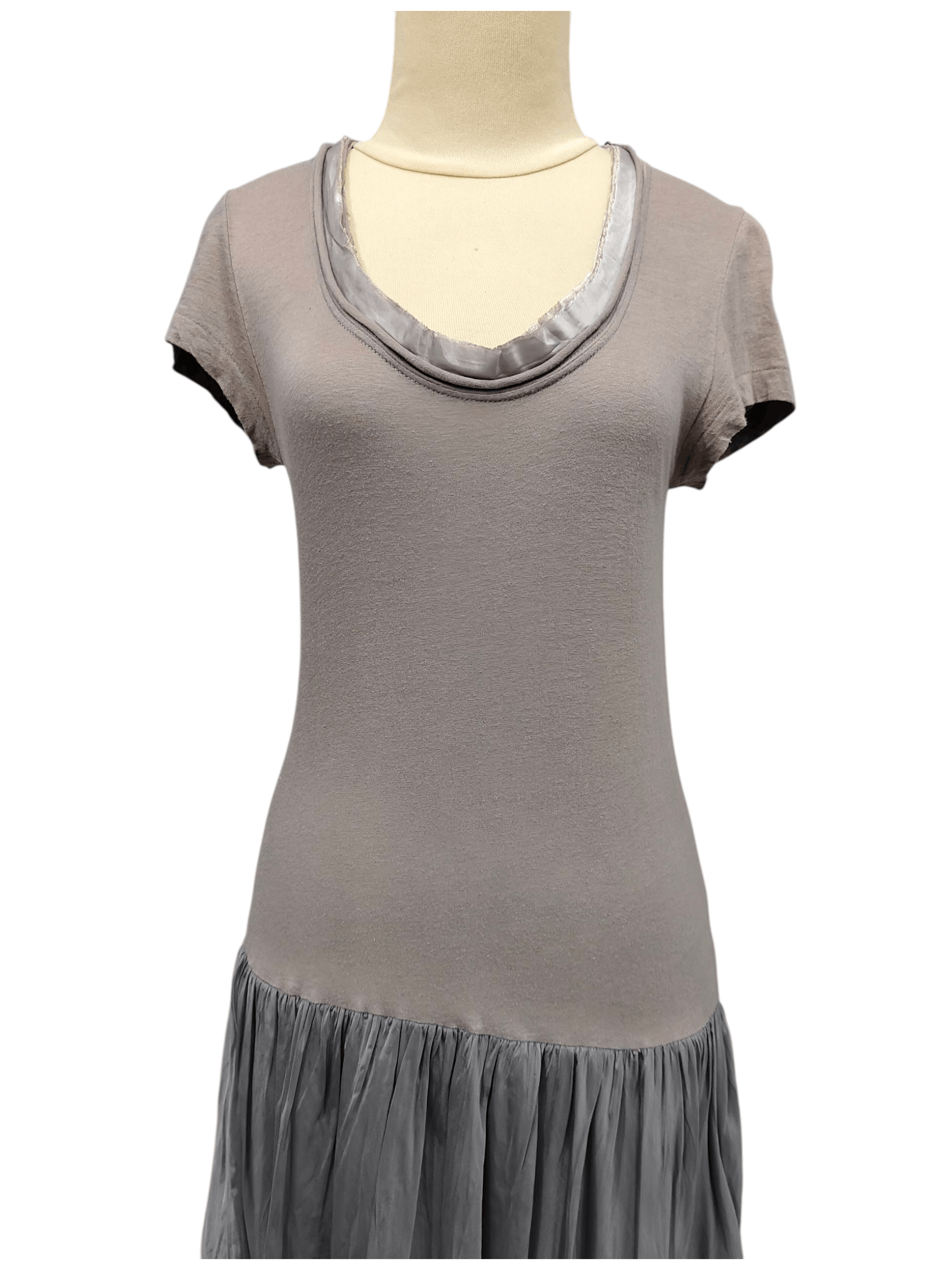 Sacai SACAI Luck- Raw Edge Collar Hybrid Satin Trim Dress Size M / US 6-8 / IT 42-44 - 2 Thumbnail