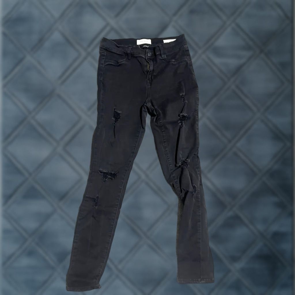 Pacsun PacSun High Rise Jegging Jeans Womens 27 Black Distressed Denim Comfy Size 27" / US 4 / IT 40 - 1 Thumbnail