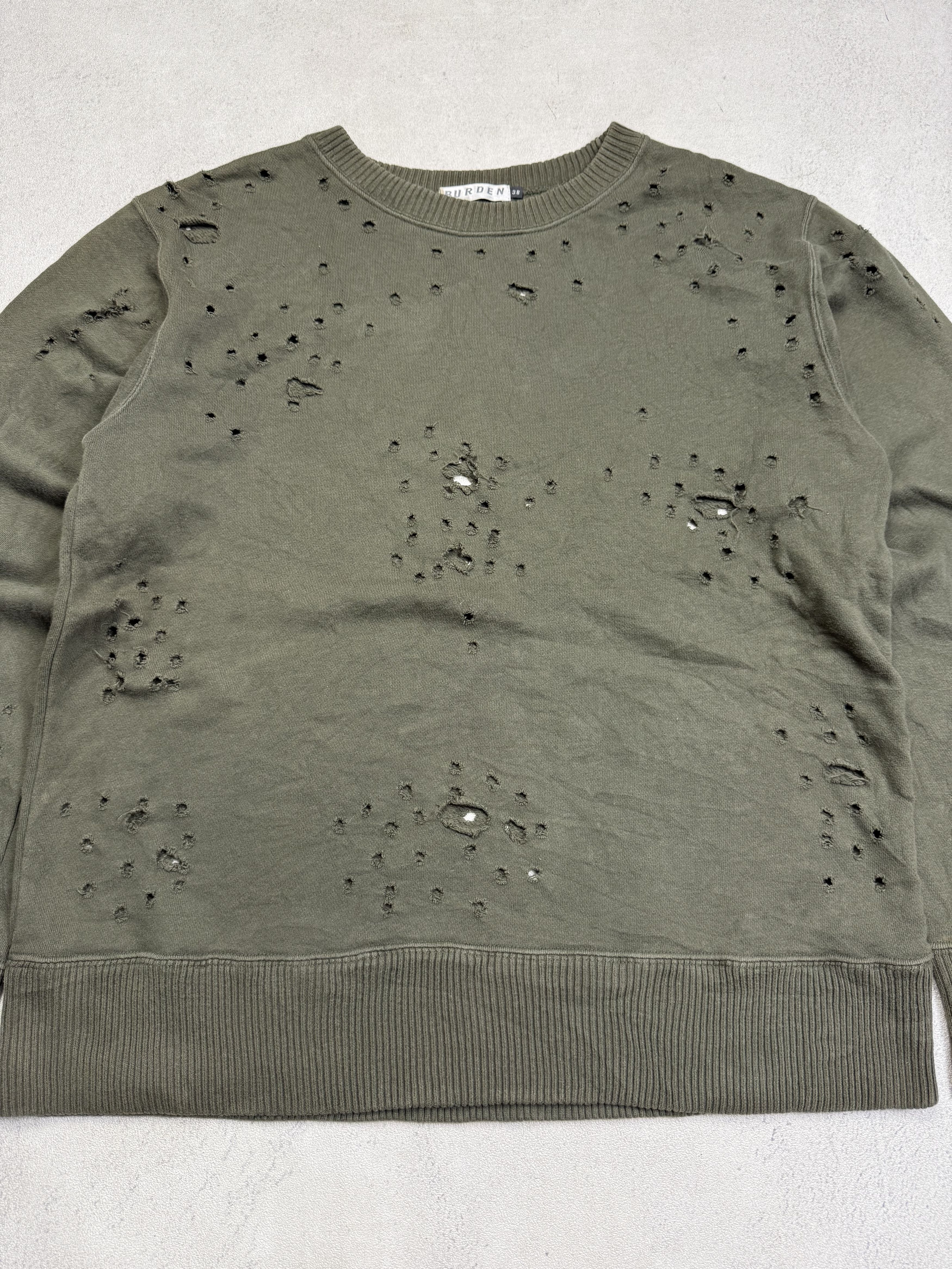 Japanese Brand Burden Distressed Destroyed Grunge Sweatshirt Crewneck Size US M / EU 48-50 / 2 - 8 Thumbnail