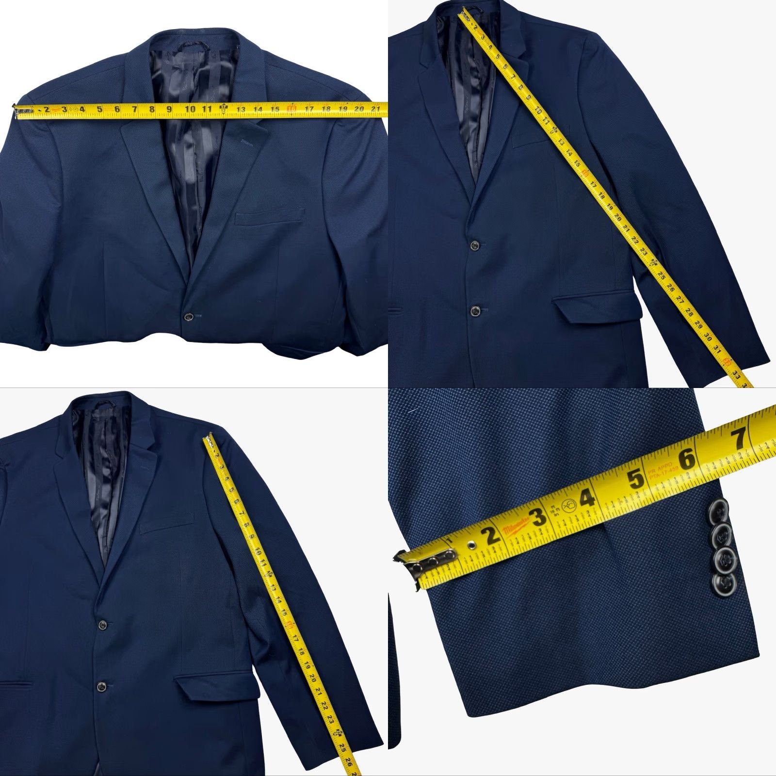 Ben Sherman Ben Sherman Men's Blazer 48R Blue Polyester Blend 2-Button Size 48R - 8 Thumbnail