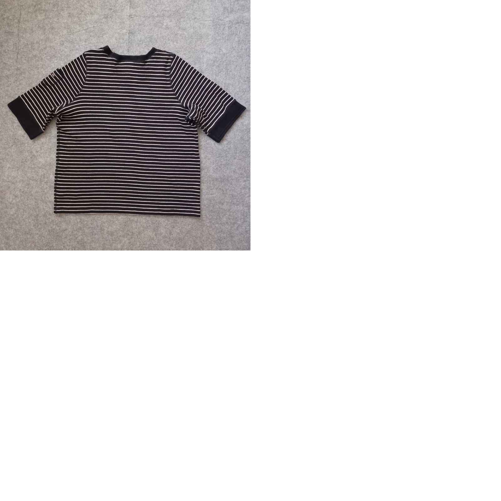 Ralph Lauren Lauren Ralph Lauren Women Sweater 1X Black Striped Short Sleeve Pocket Logo Size XL / US 12-14 / IT 48-50 - 9 Thumbnail